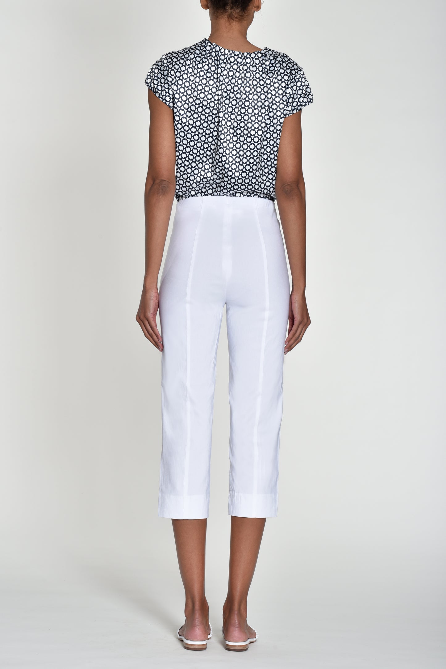 Robell Marie White Cropped Trouser