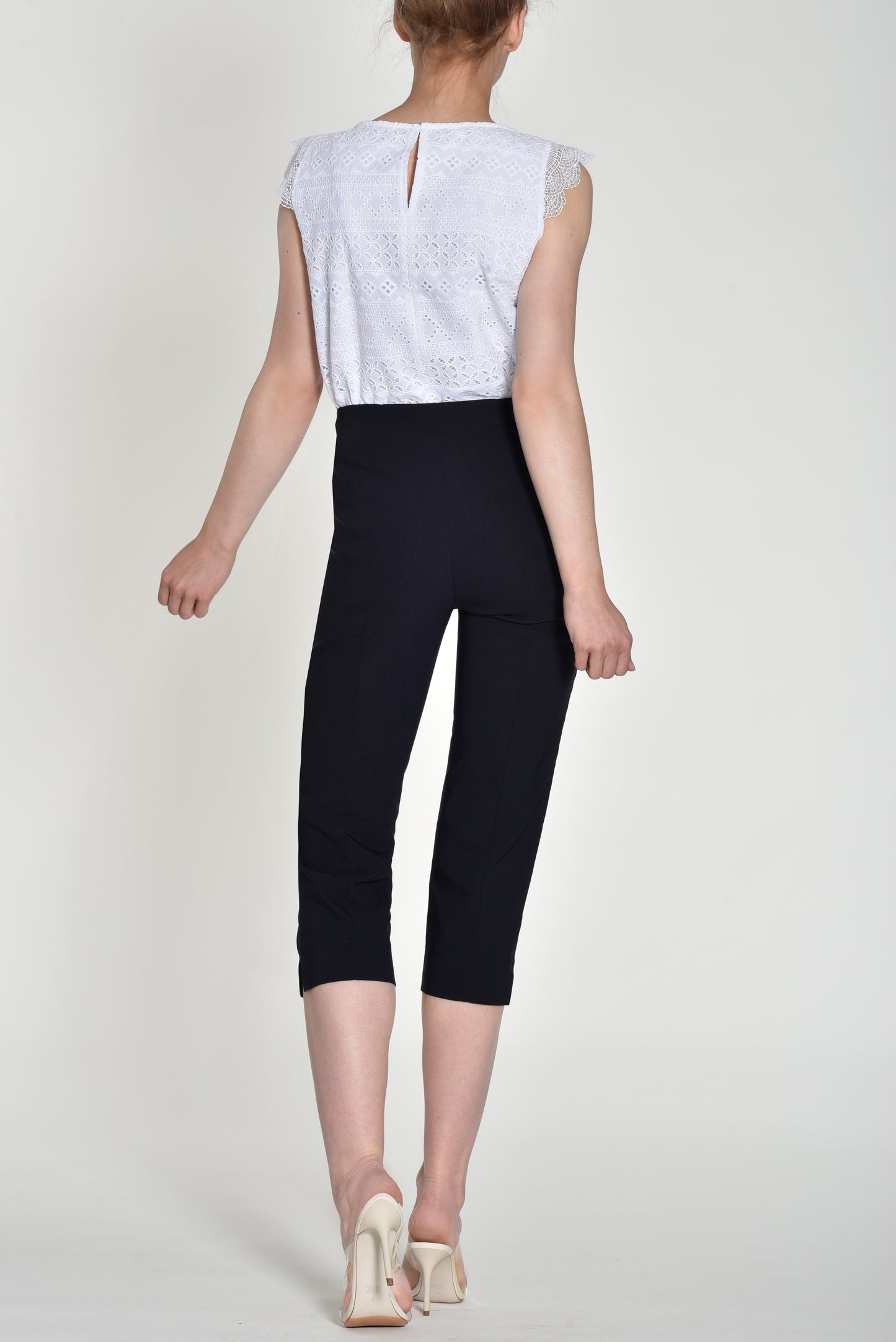 Robell Marie Navy Cropped Trouser