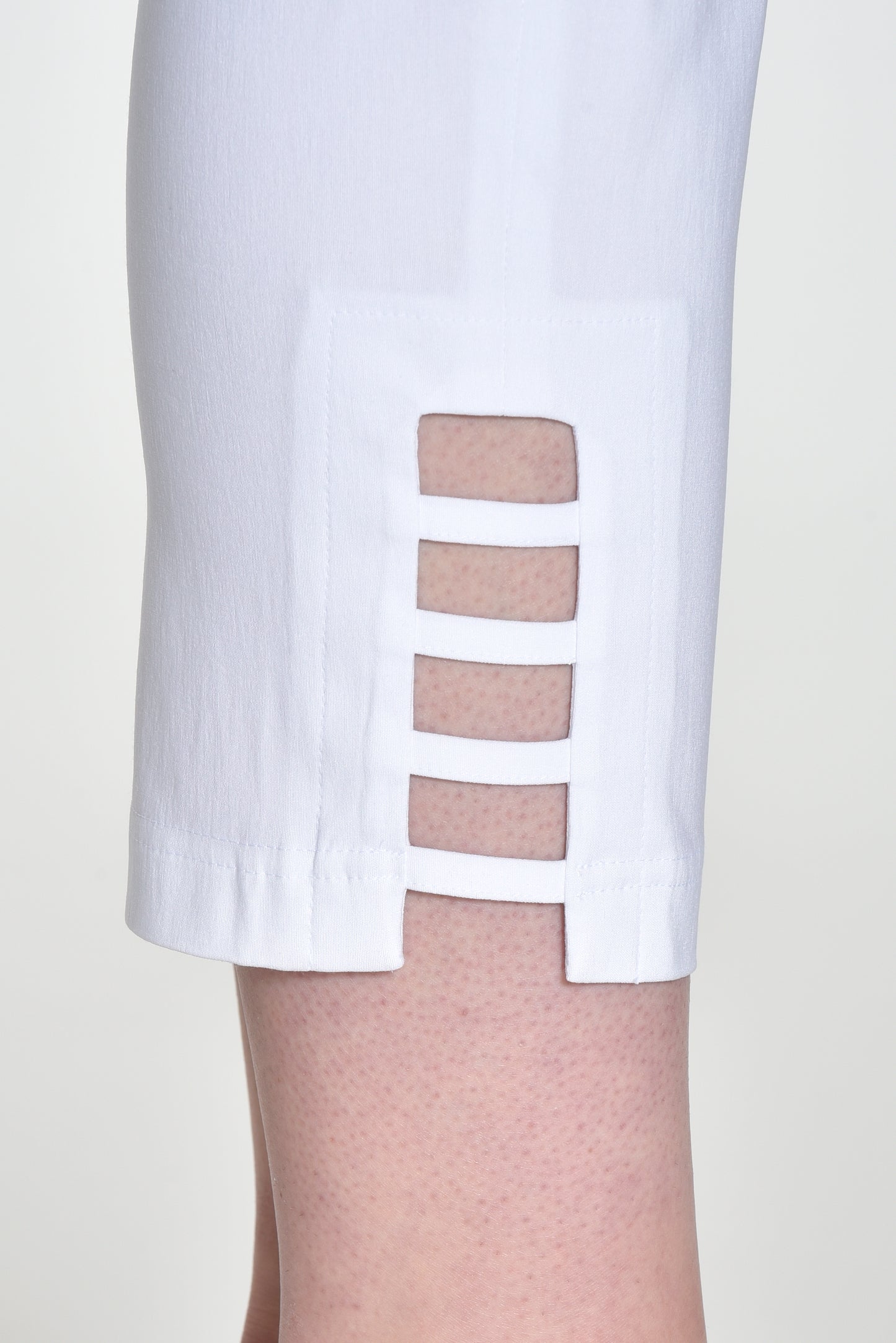 Robell Lena White Trousers with Ladder Detail