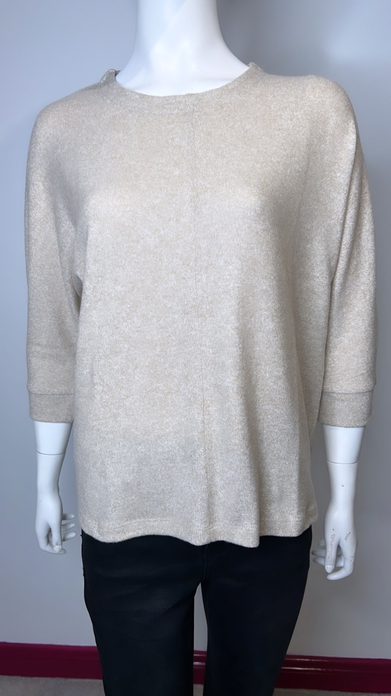 Sophie Beige Fine Knit Pullover