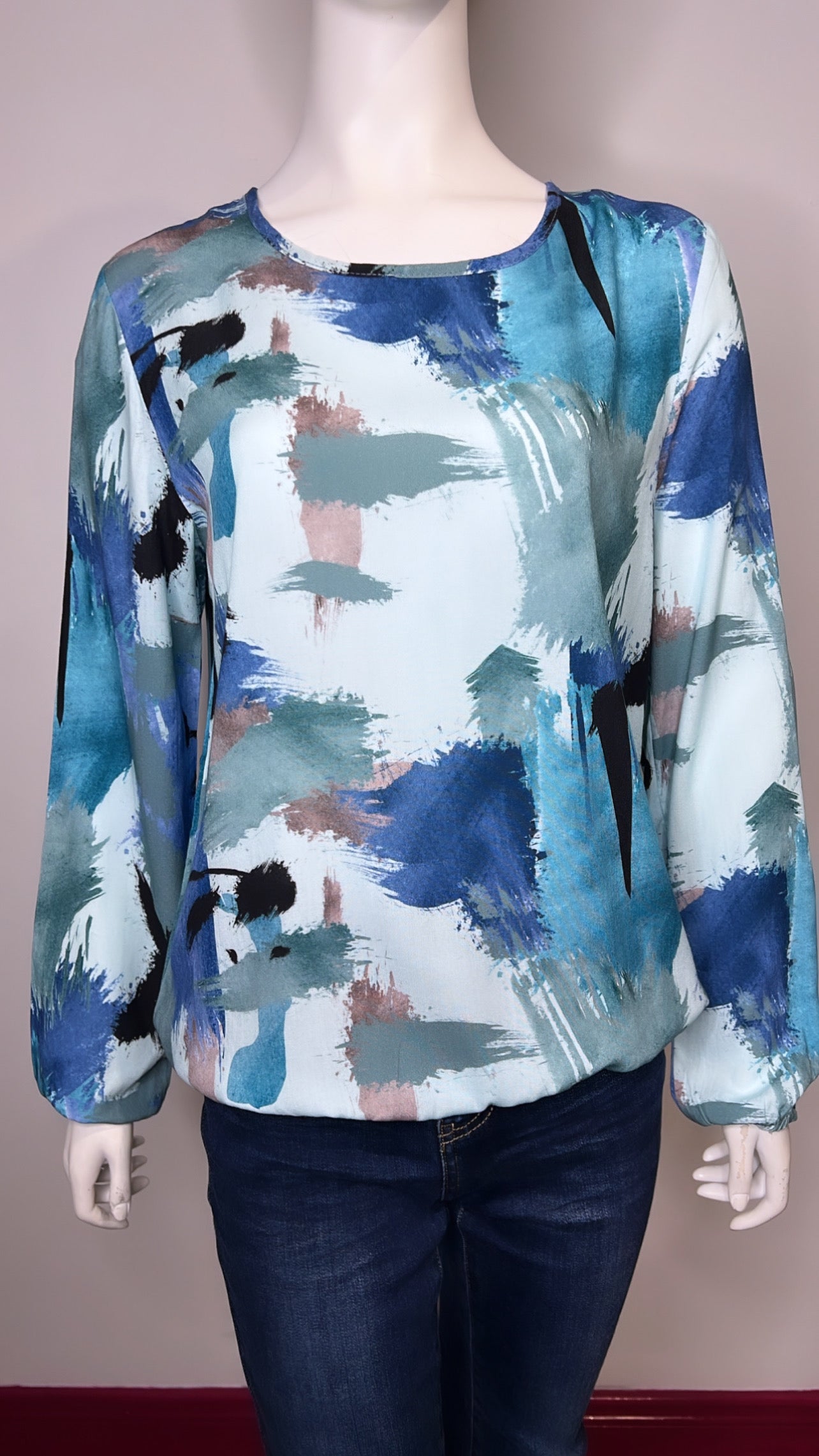 Angie Blue Aqua and Teal Blouse