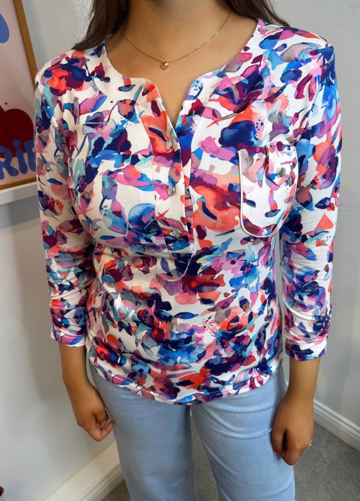 Sarah Floral V-Neck Blouse