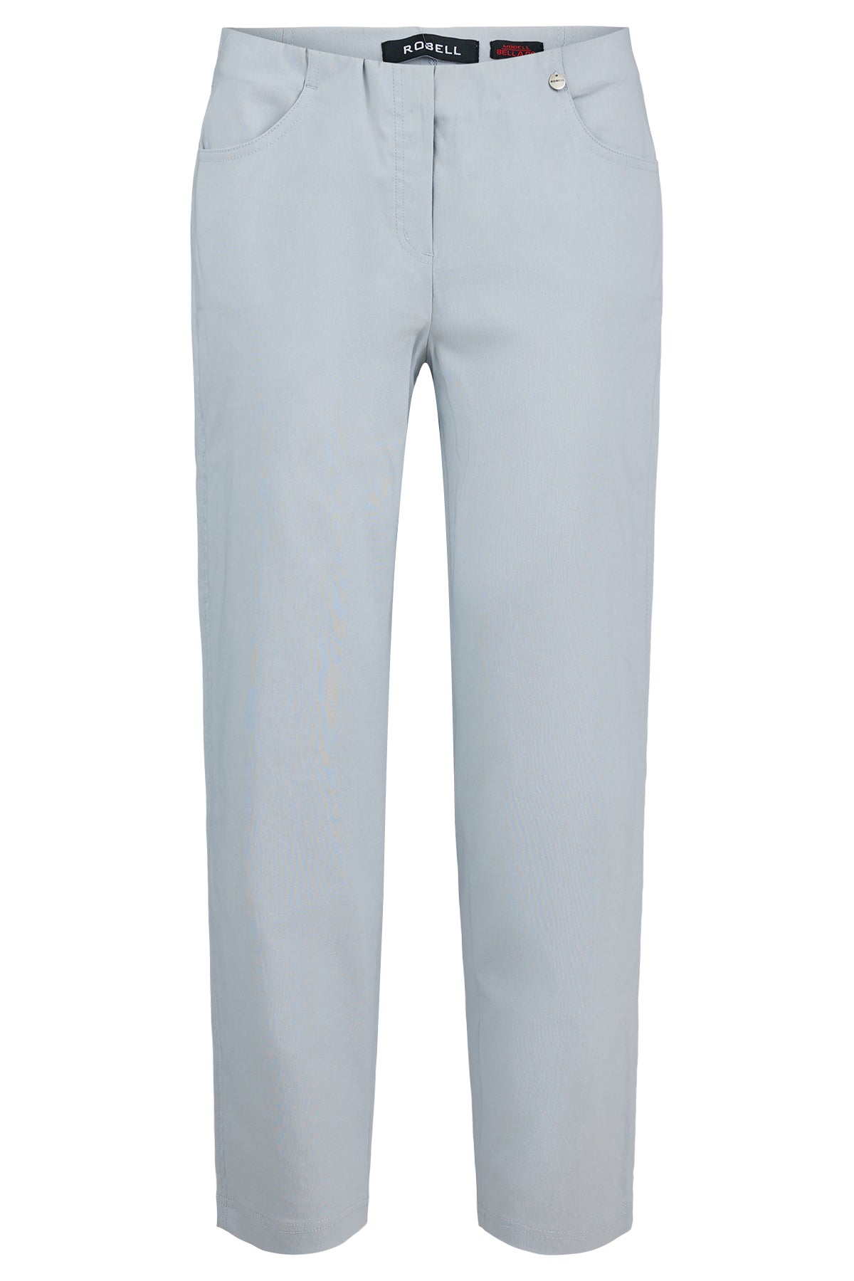 Robell Bella Pearl Grey Slim 68cm Length Trousers (No Turn-Up)