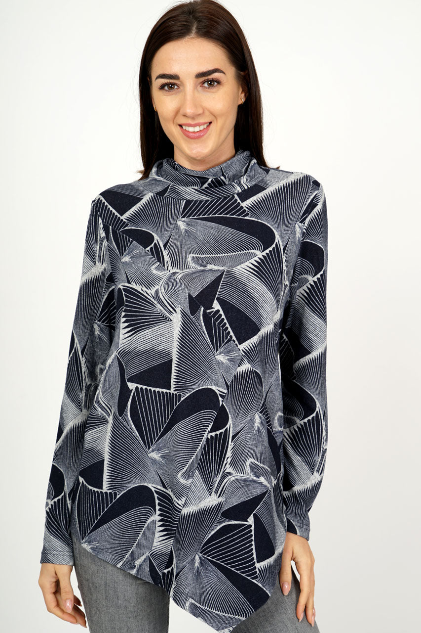 Navana Navy Asymmetrical Top