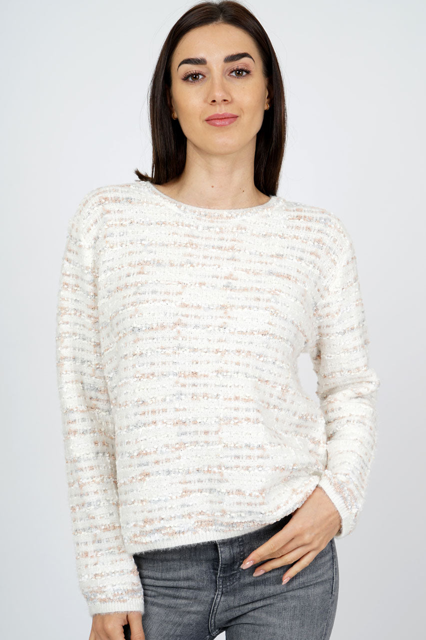 Quinn Cream Bubble Knit Sweater