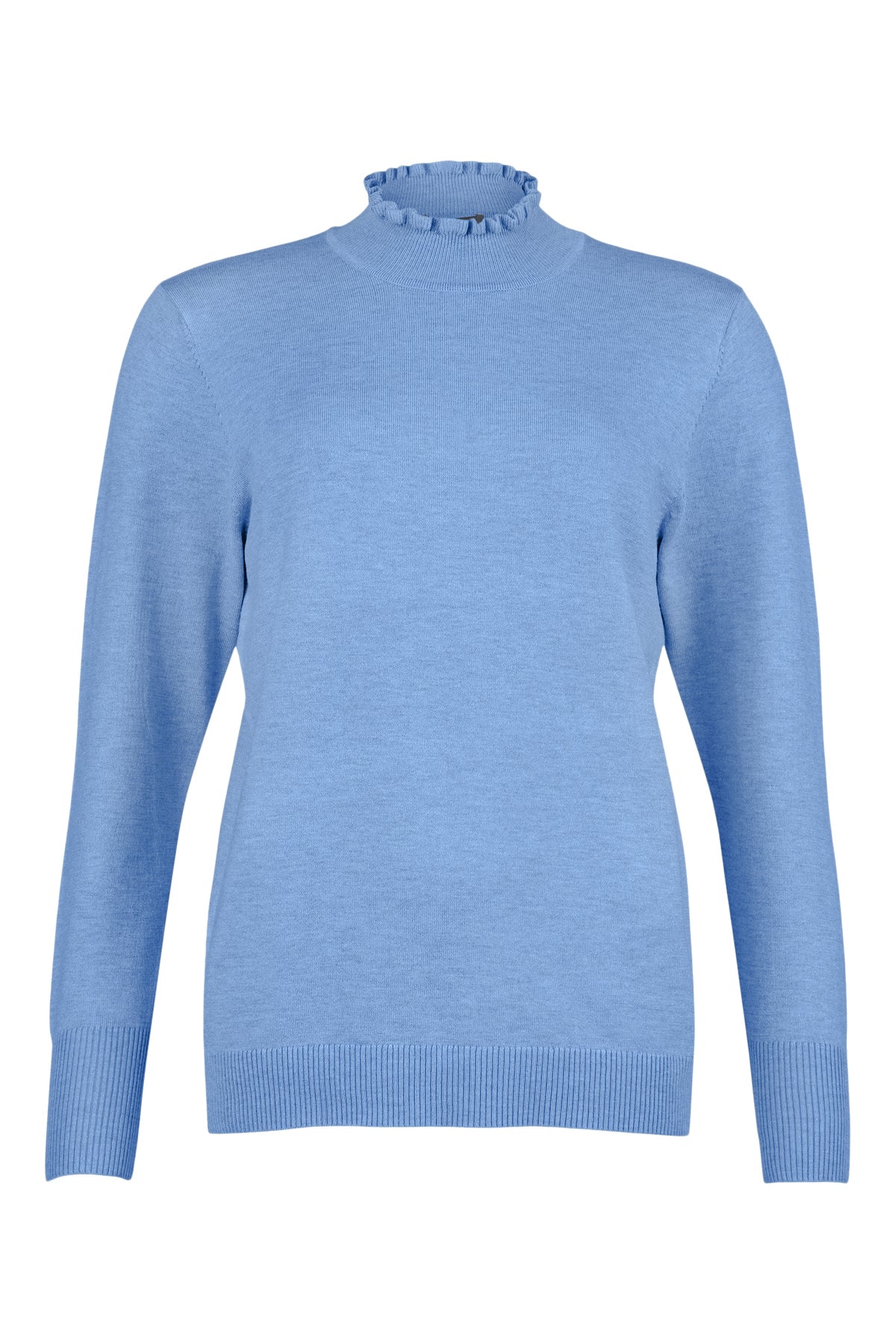 Sunday Blue Shimmer Frill Neck Polo