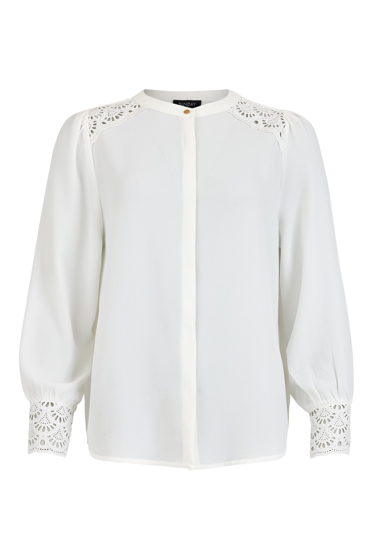 Sunday Cream Lace Detail Blouse