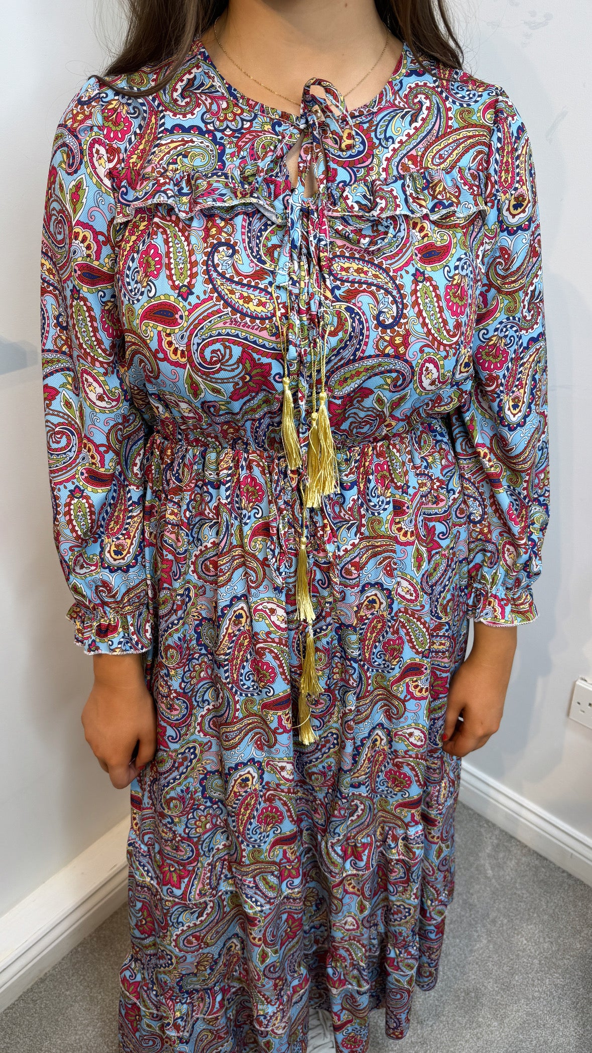 Annalee Blue Paisley Maxi Dress