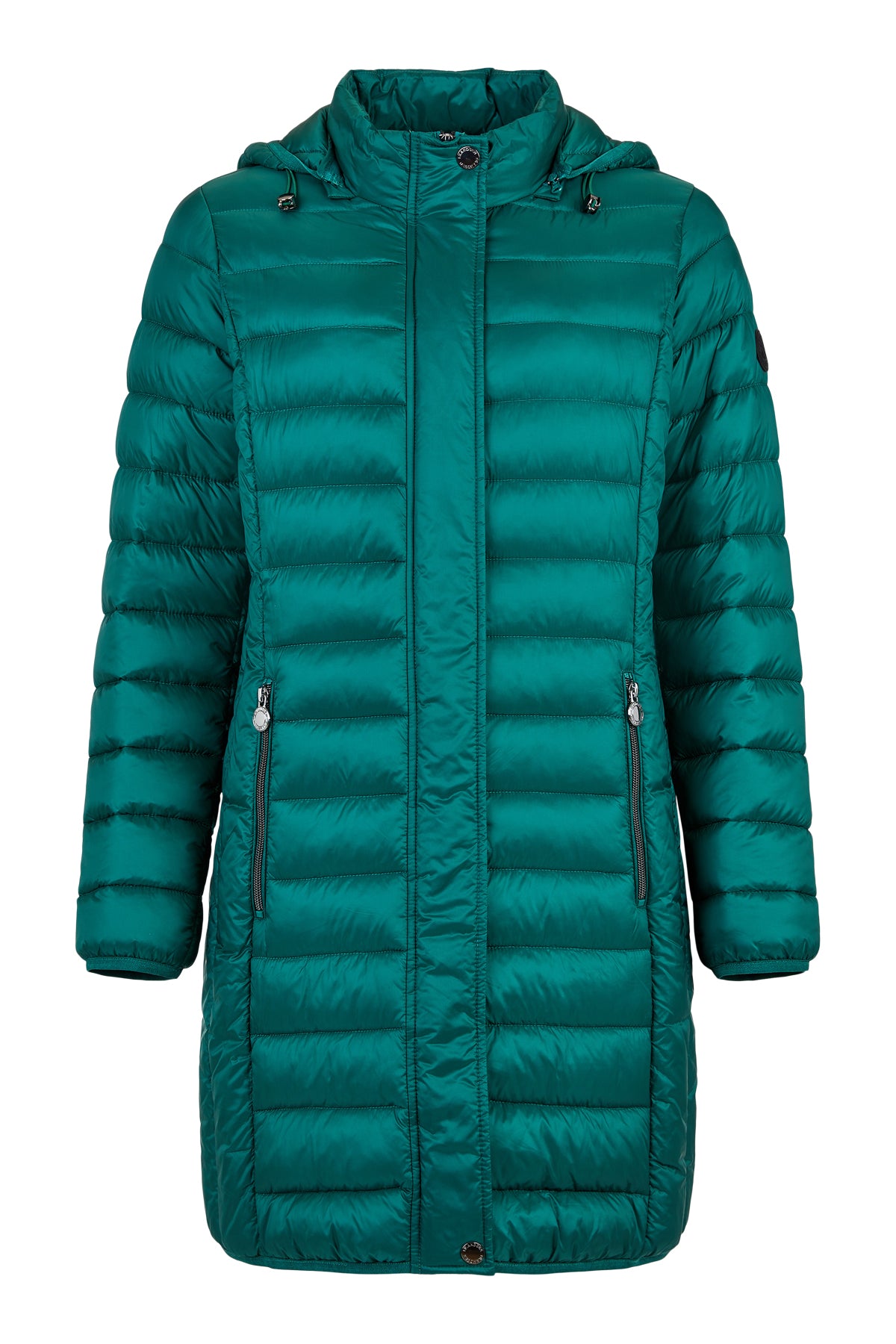 Frandsen Forest Green Quilted Midi Coat