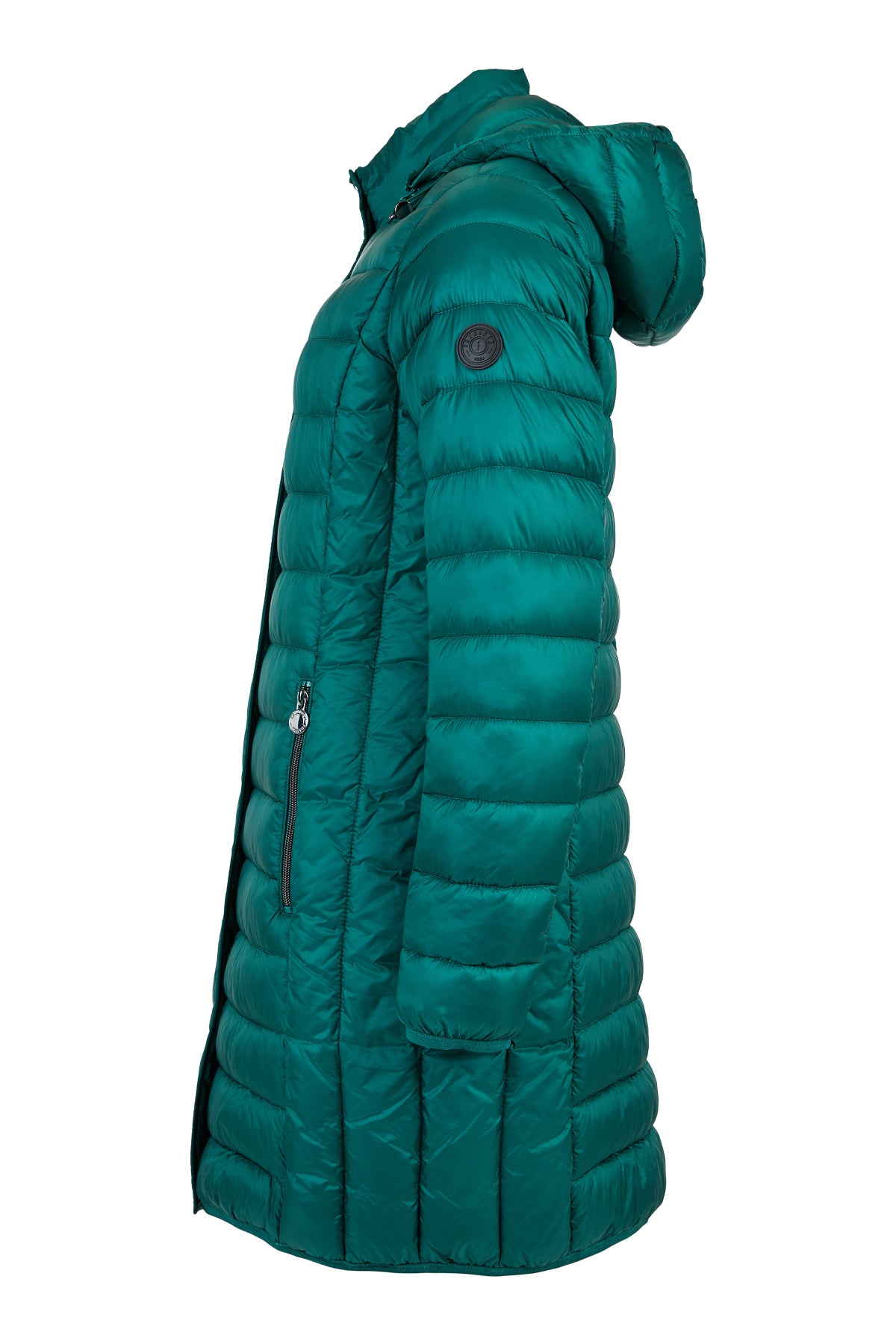 Frandsen Forest Green Quilted Midi Coat