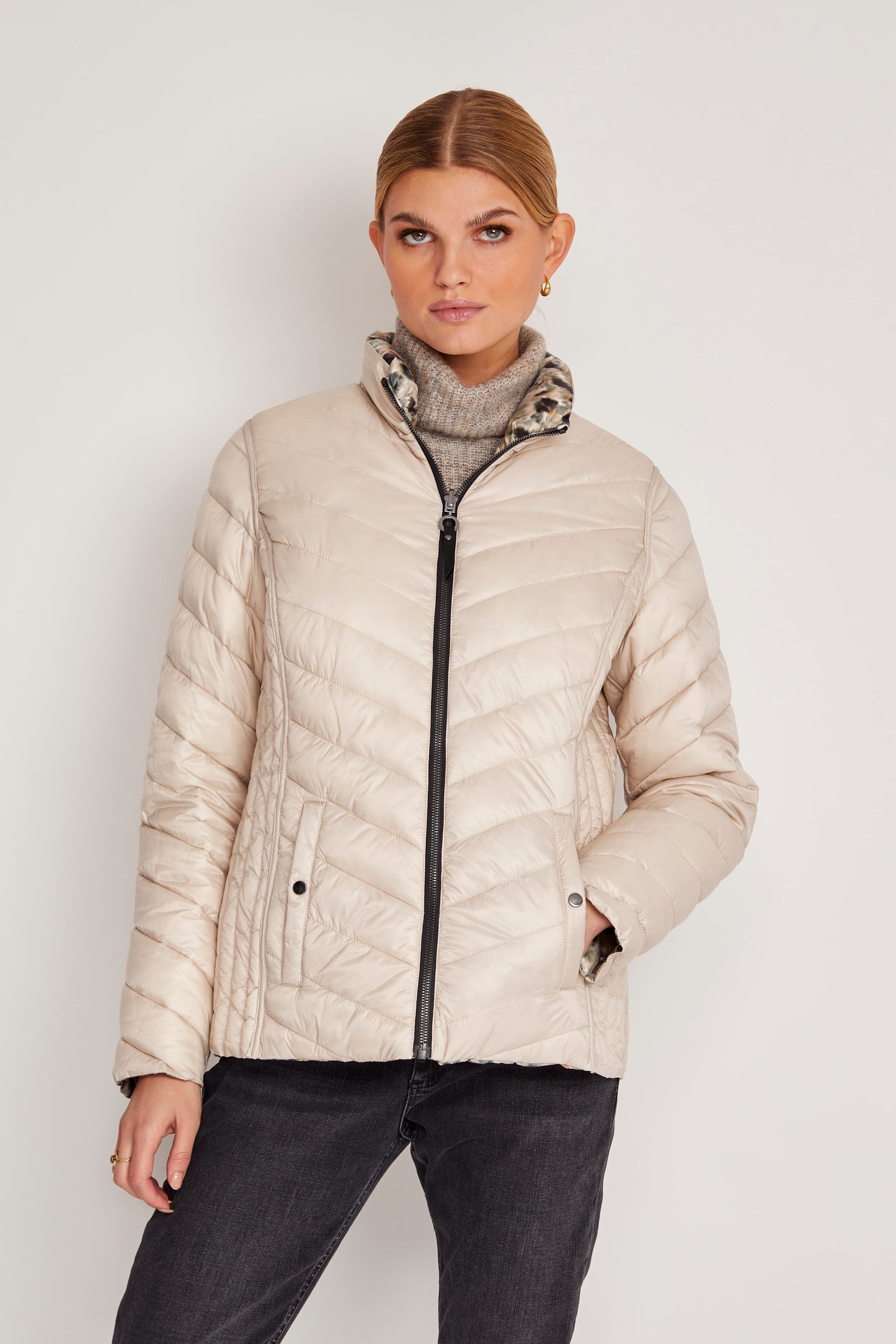 Frandsen Reversible Sage & Beige Puffer Coat