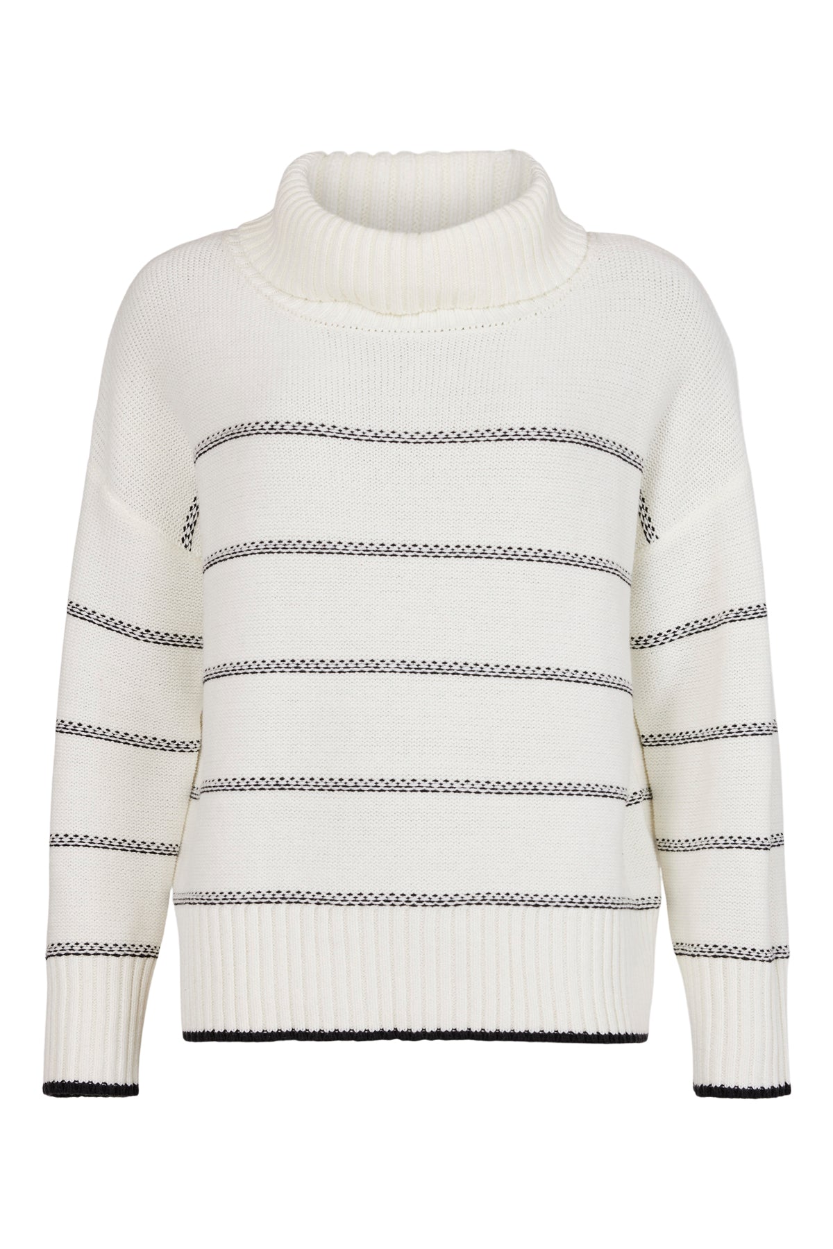 Sunday Cream Heavy Knit Striped Polo