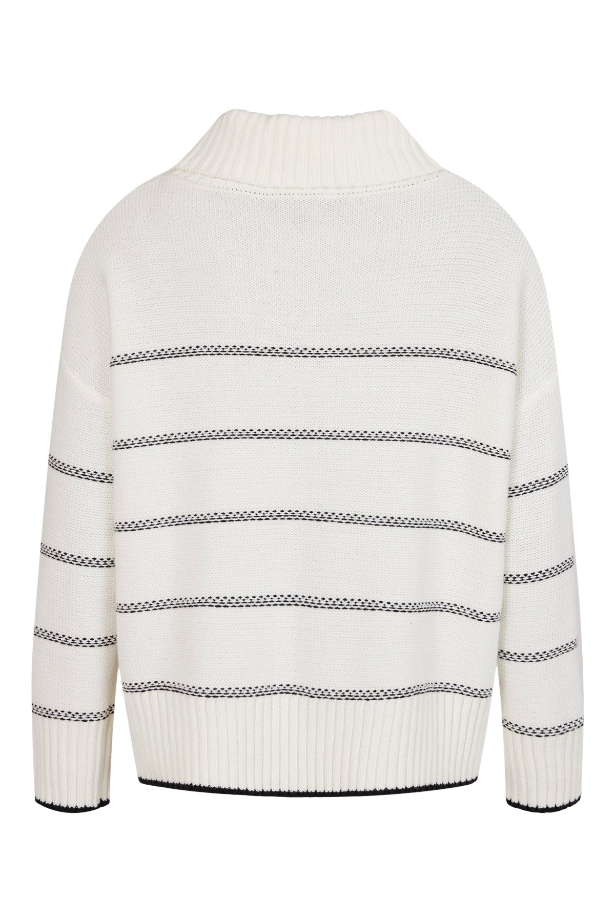 Sunday Cream Heavy Knit Striped Polo