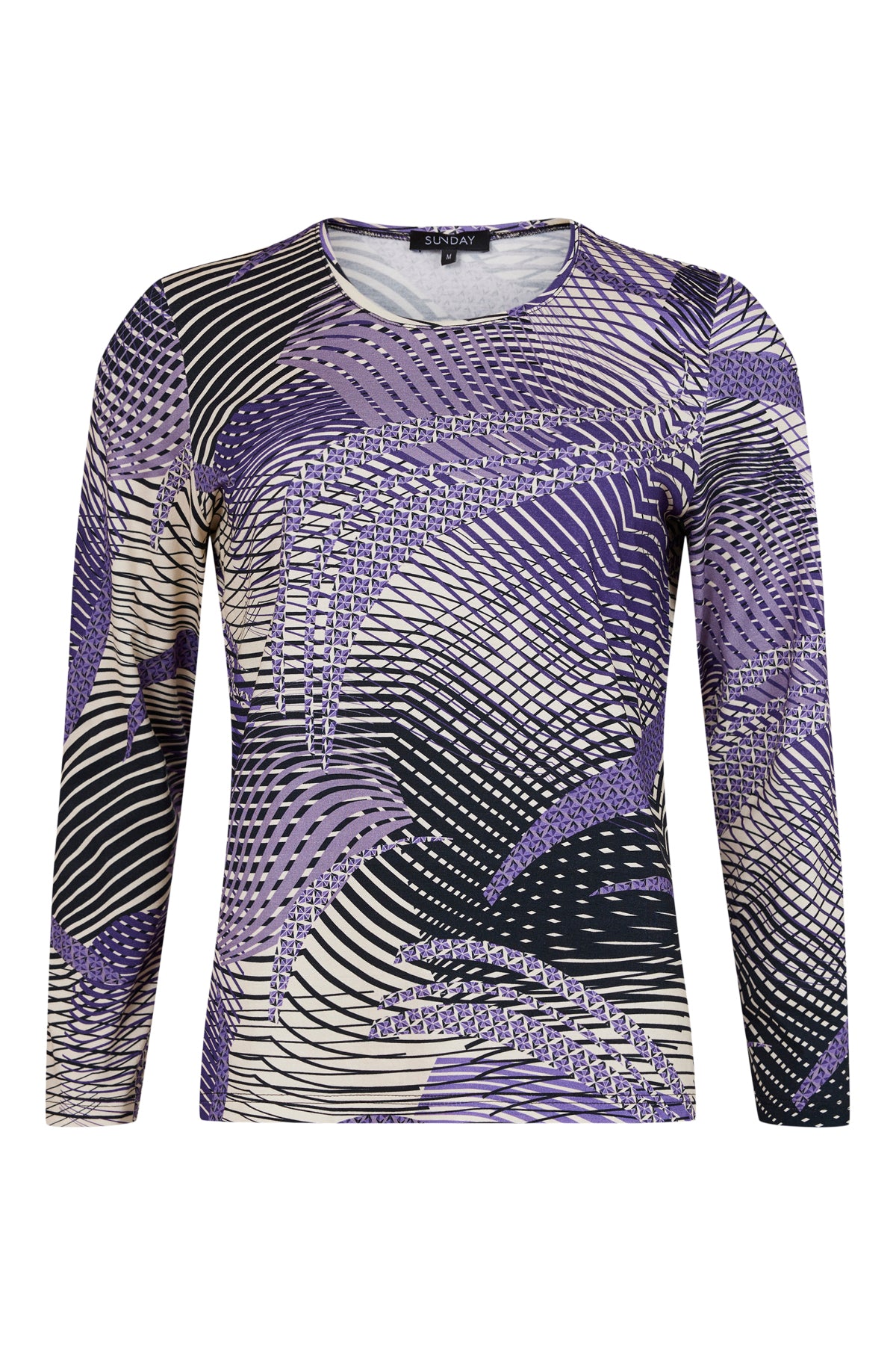 Sunday Purple and Black Swirl Effect Top