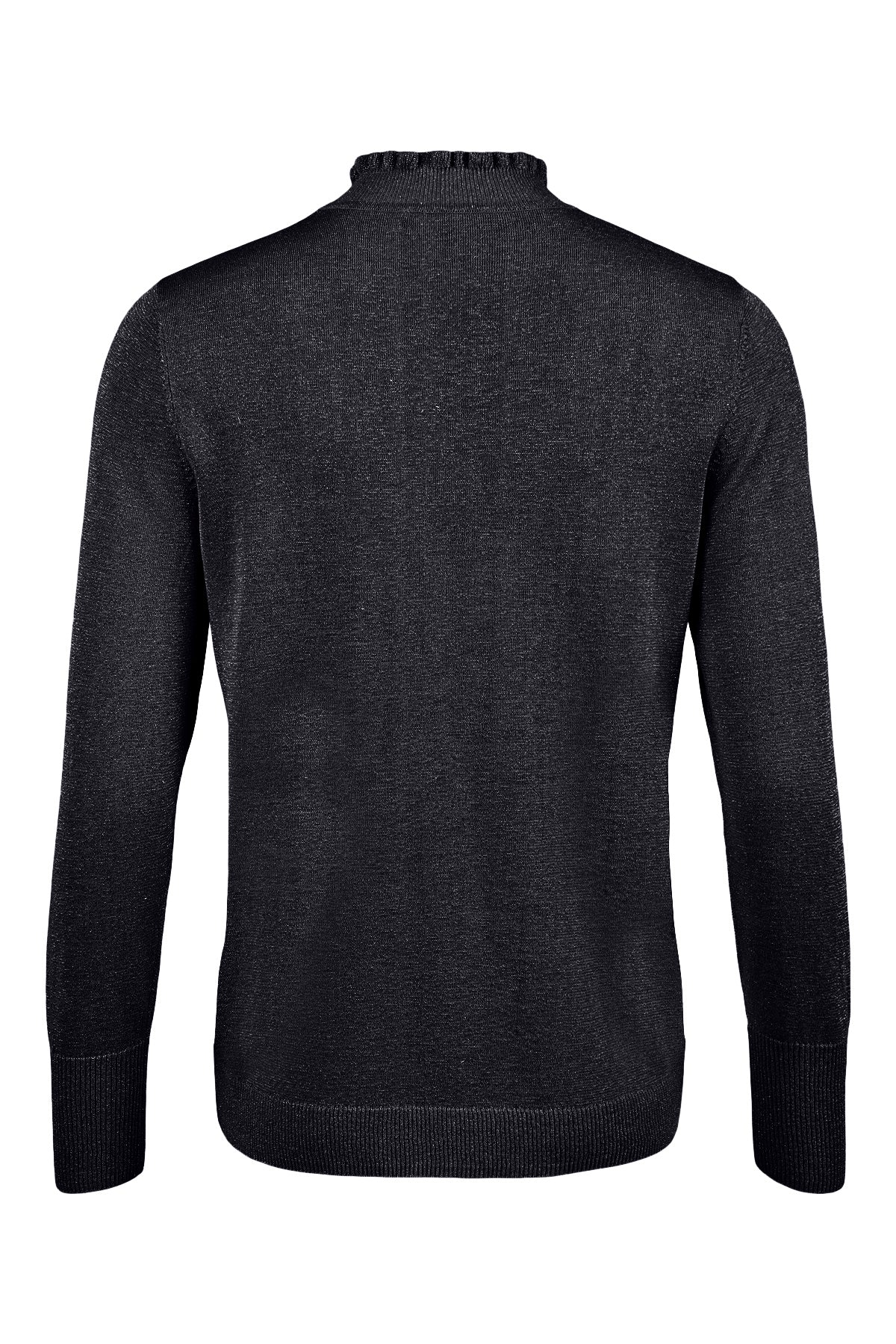 Sunday Black Shimmer Frill Neck Polo