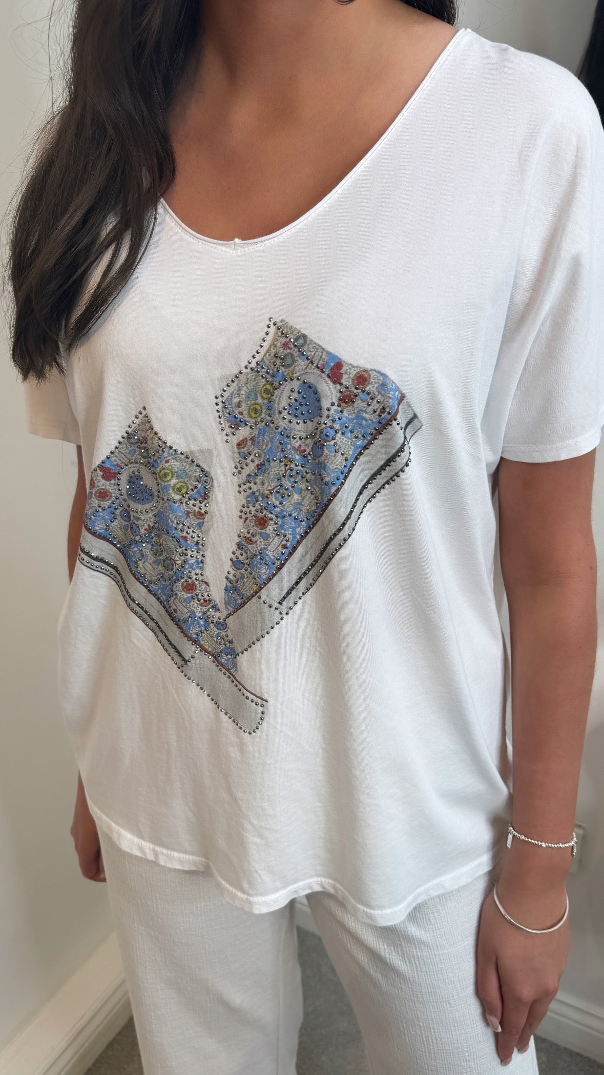 Carla V Neck "Trainer" T-Shirt