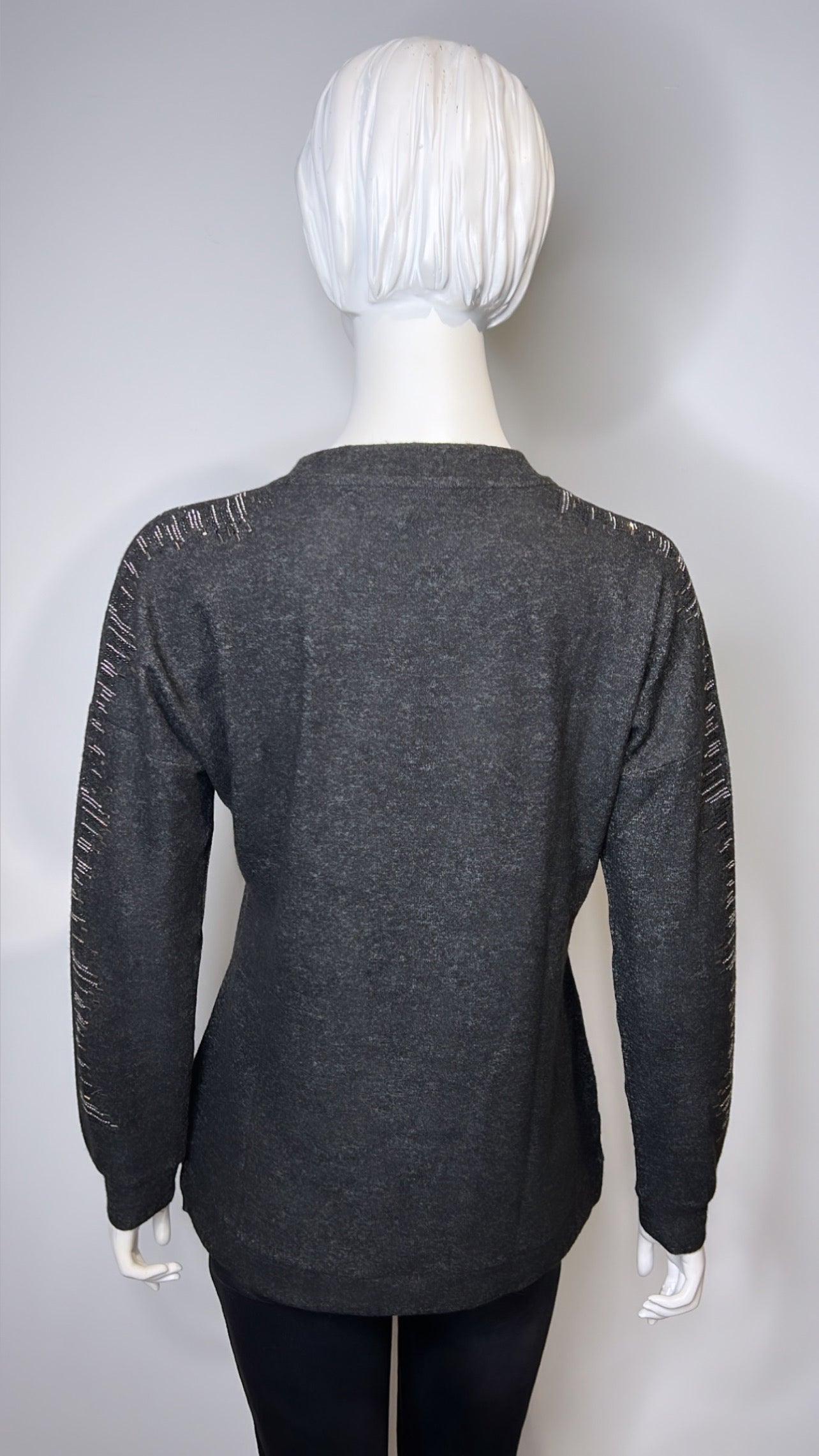 Grainne Luxury Grey Diamante Detail Pullover