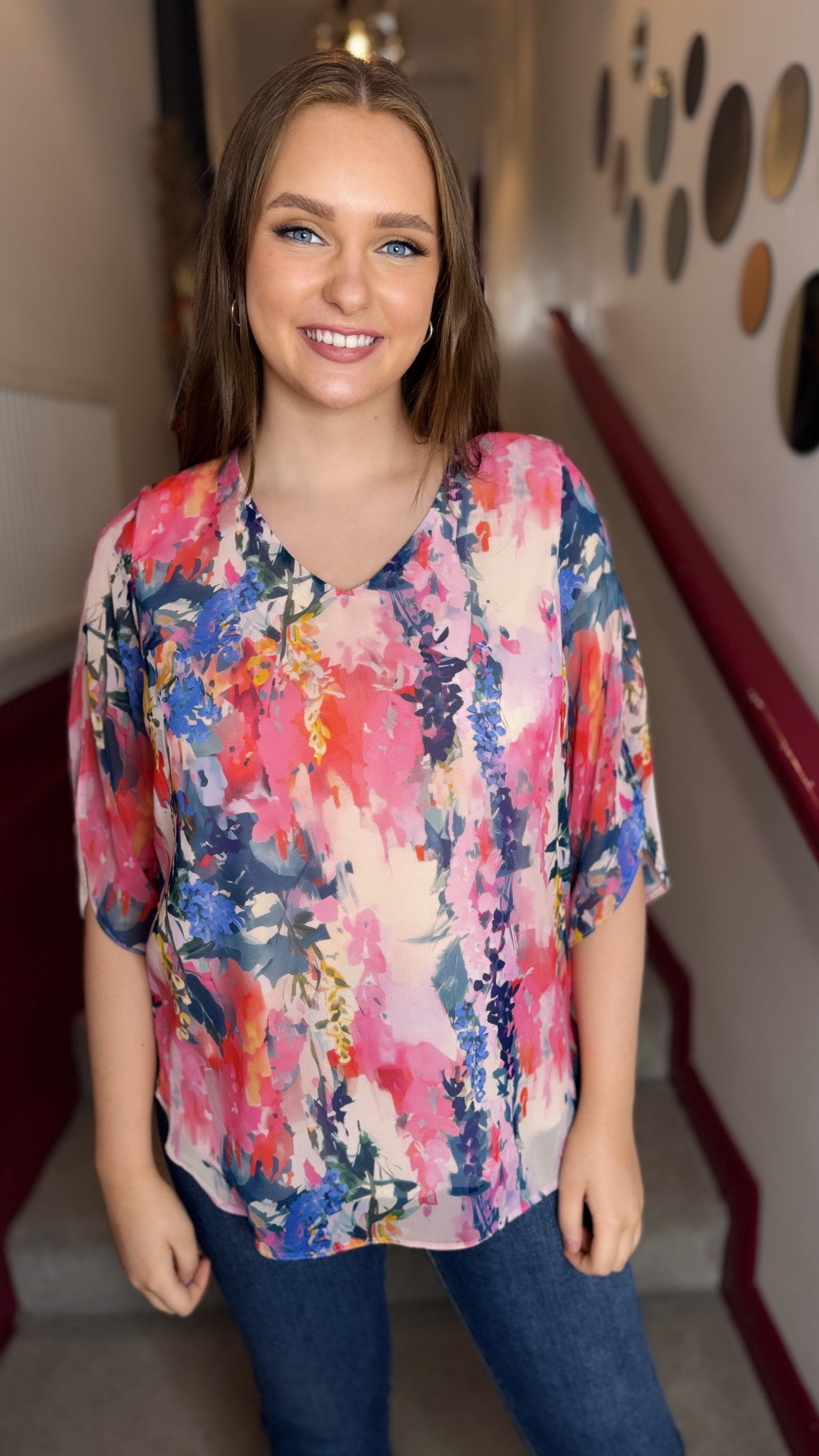 Laura Pink Chiffon Blouse