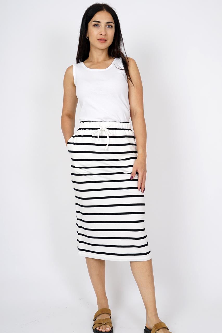 Gina Midi Stripe Pencil Skirt