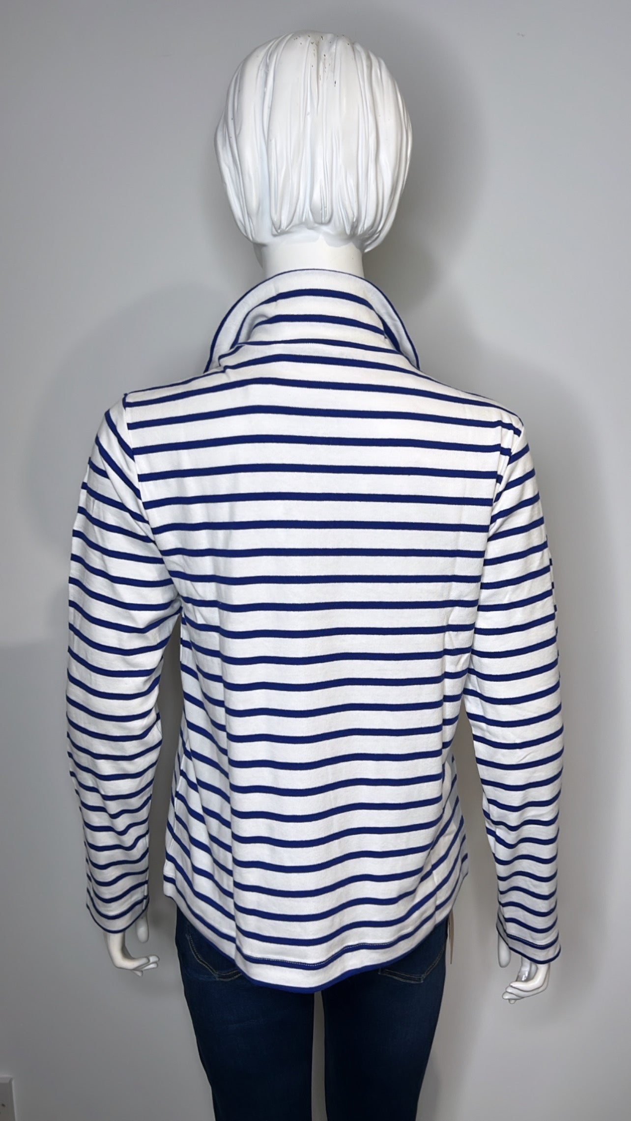 Zara Striped Half Zip Cotton Jumper