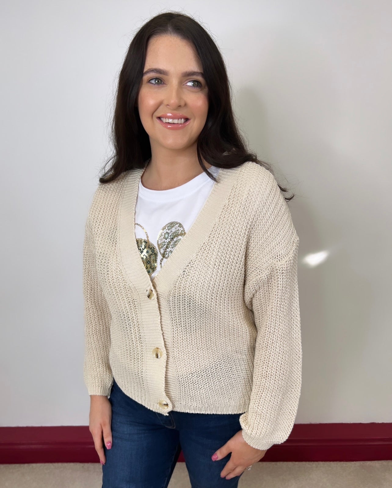 Lexi Beige Knit Cardigan
