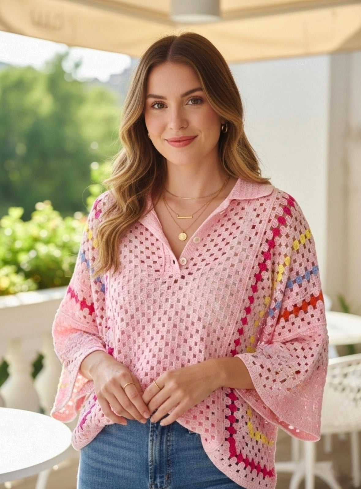 Ariella Multicoloured Crochet Top