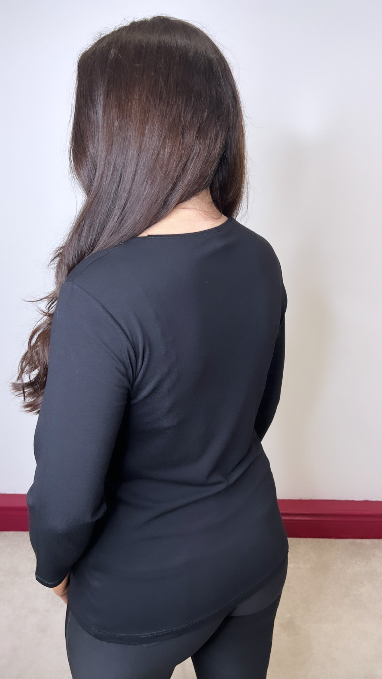 Rita Black Diamante Detail Blouse