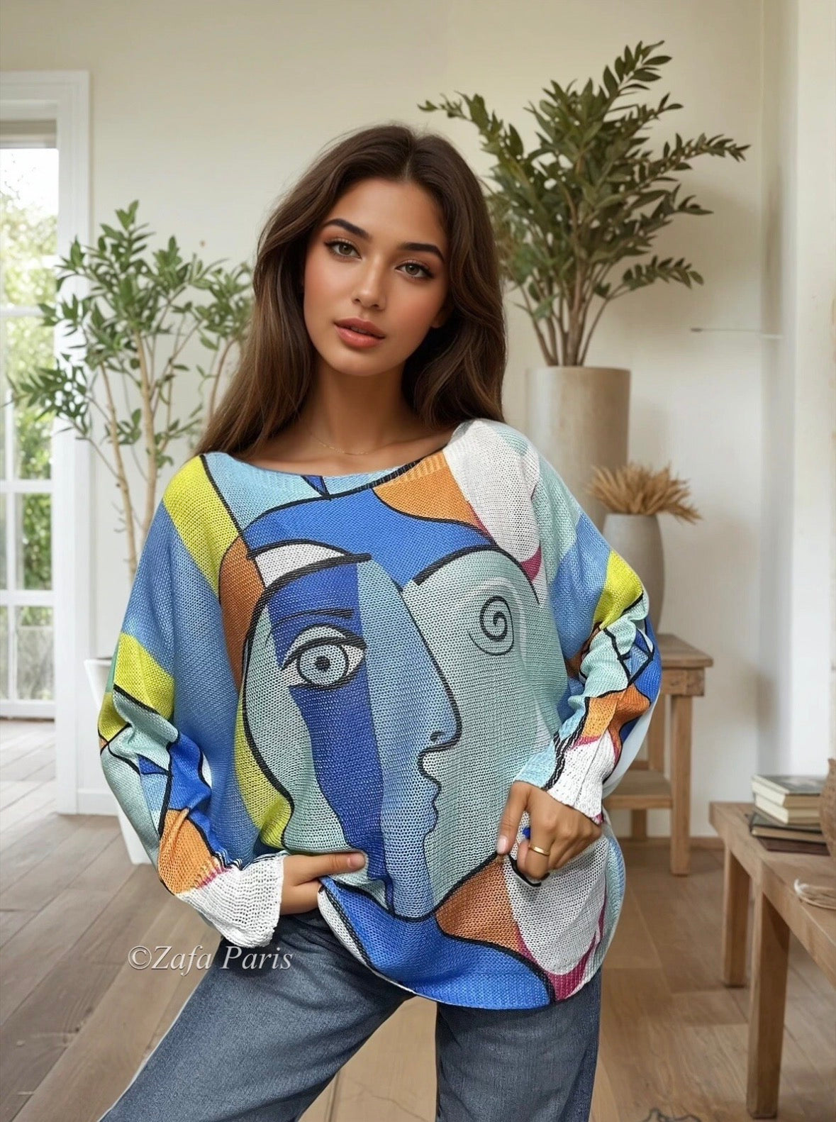 Kylie Blue Face Silhouette Pullover