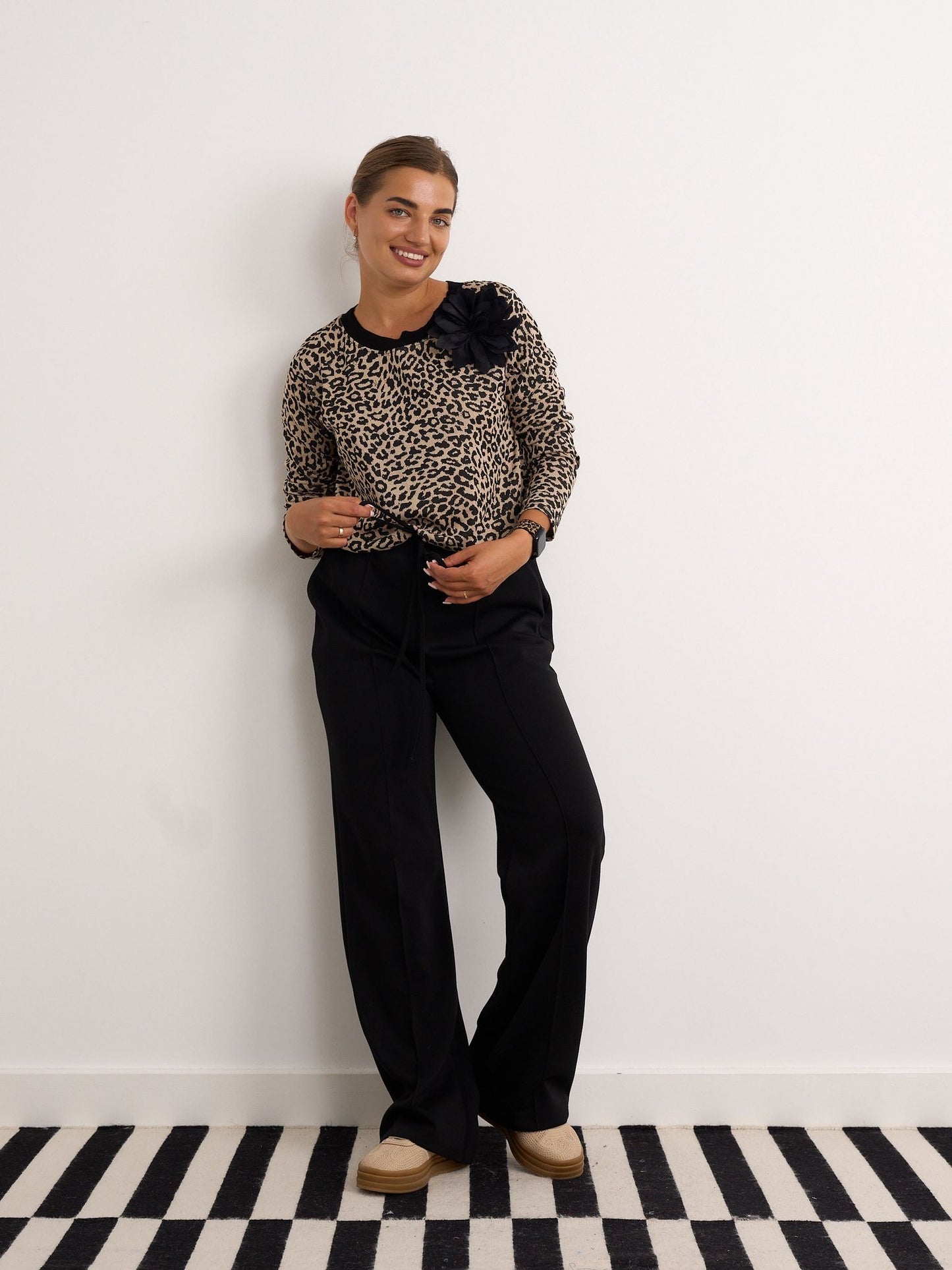 Beau Beige Animal Print Top