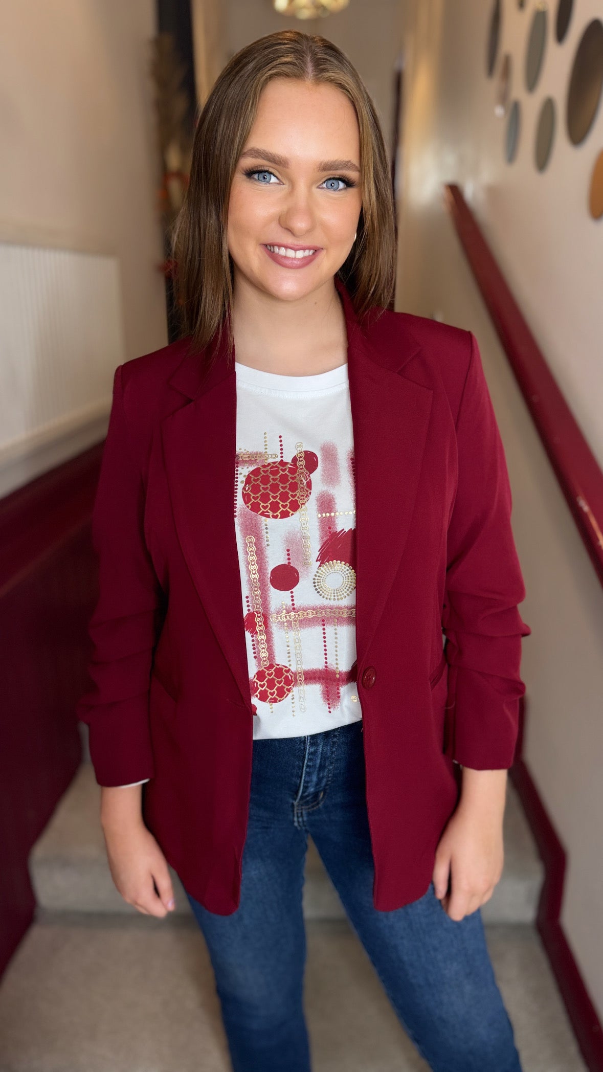 Lulu Burgundy Blazer
