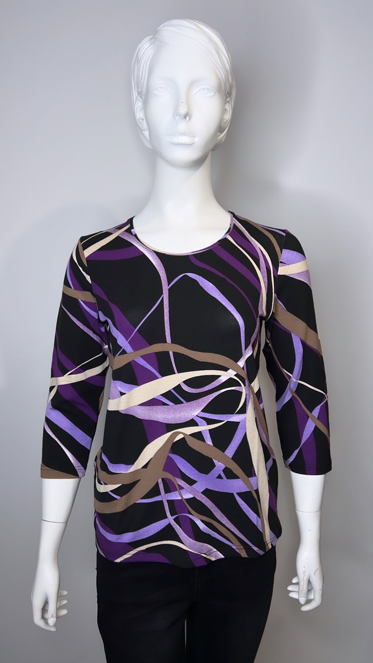 Heidi Black & Purple Pattern Blouse
