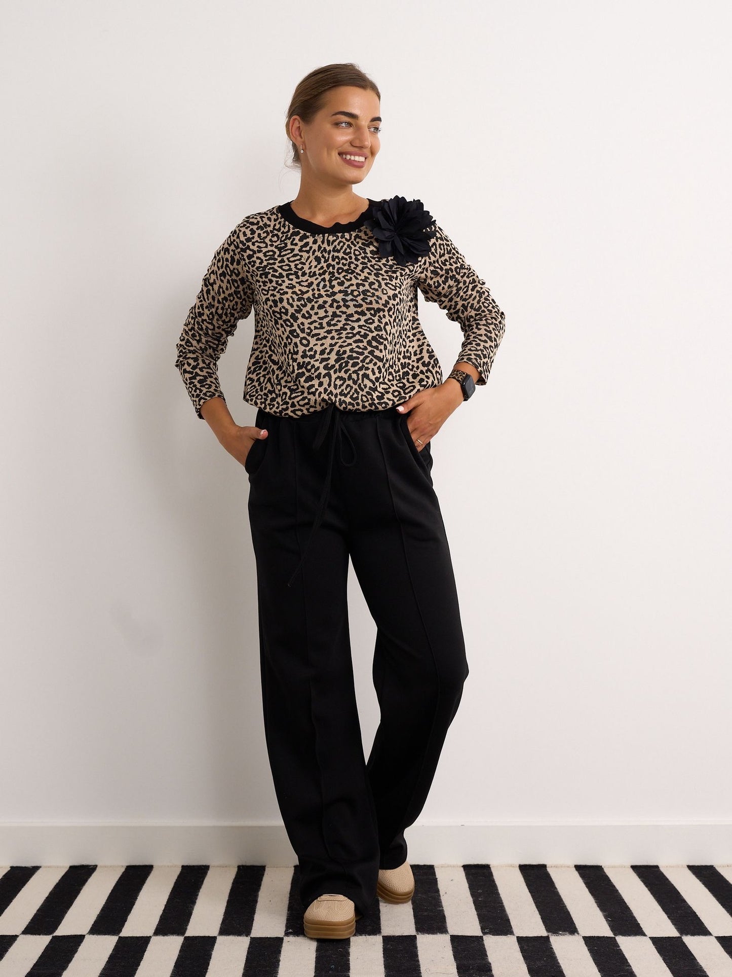 Beau Beige Animal Print Top