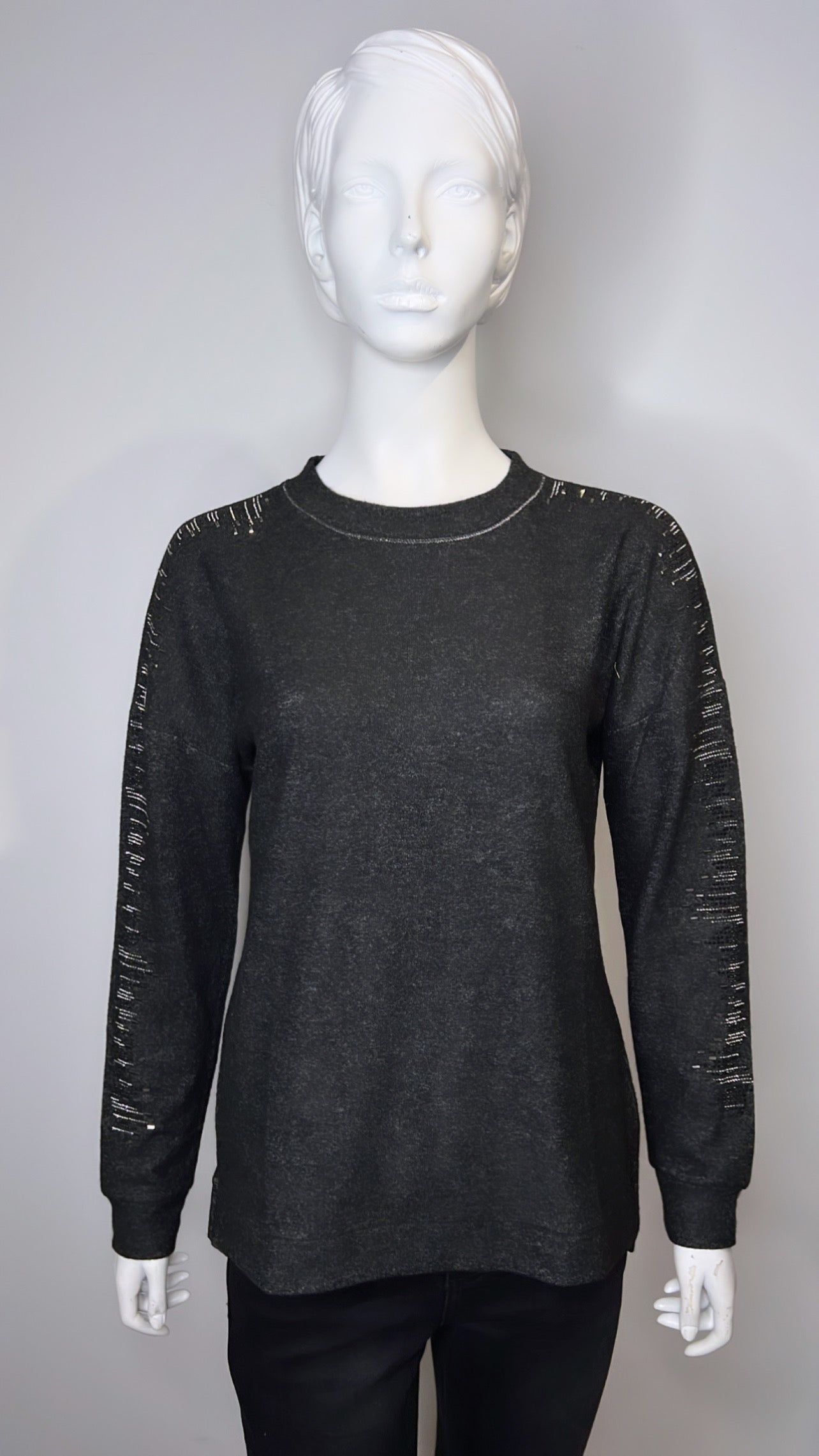 Grainne Luxury Grey Diamante Detail Pullover