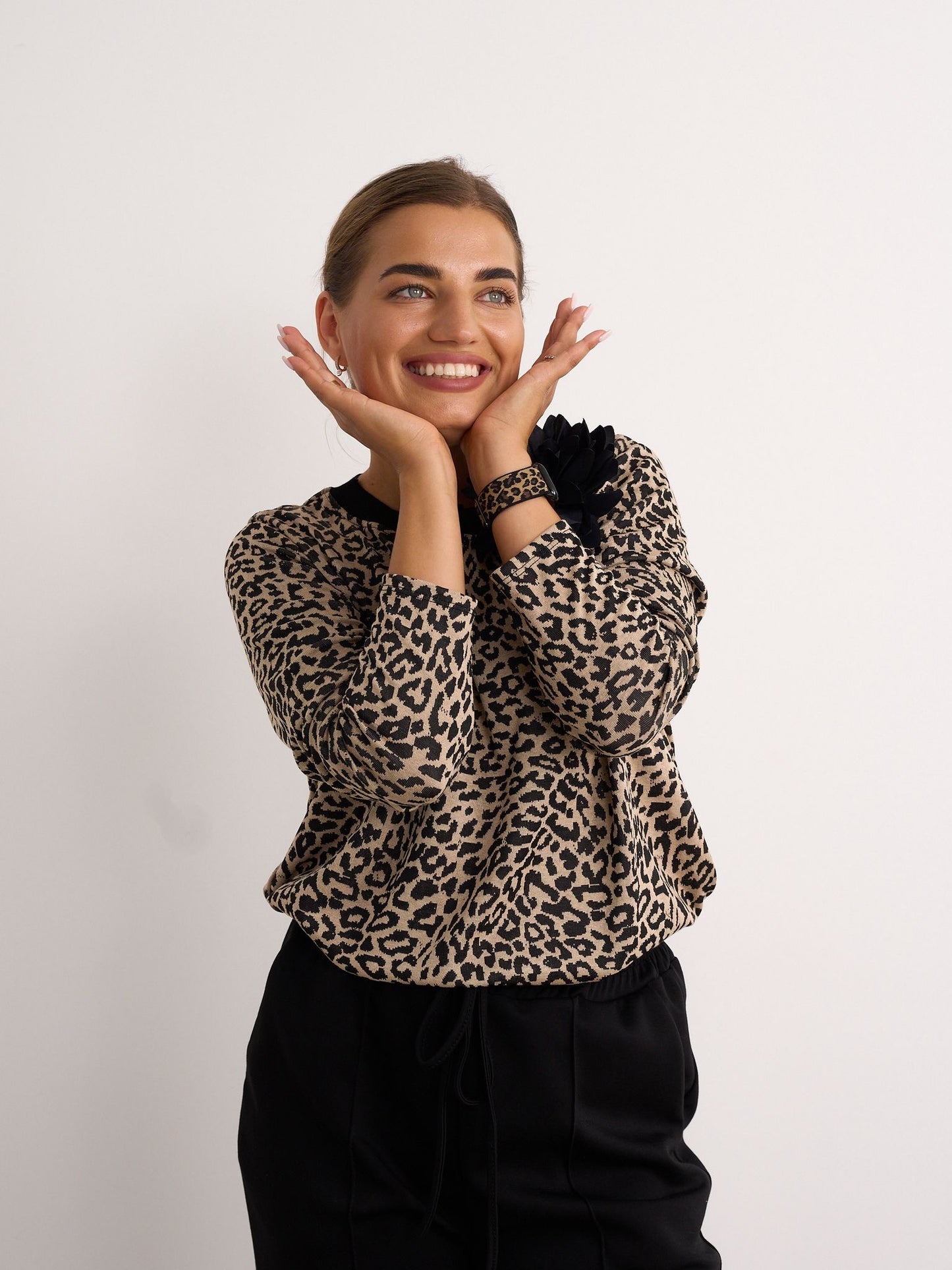 Beau Beige Animal Print Top