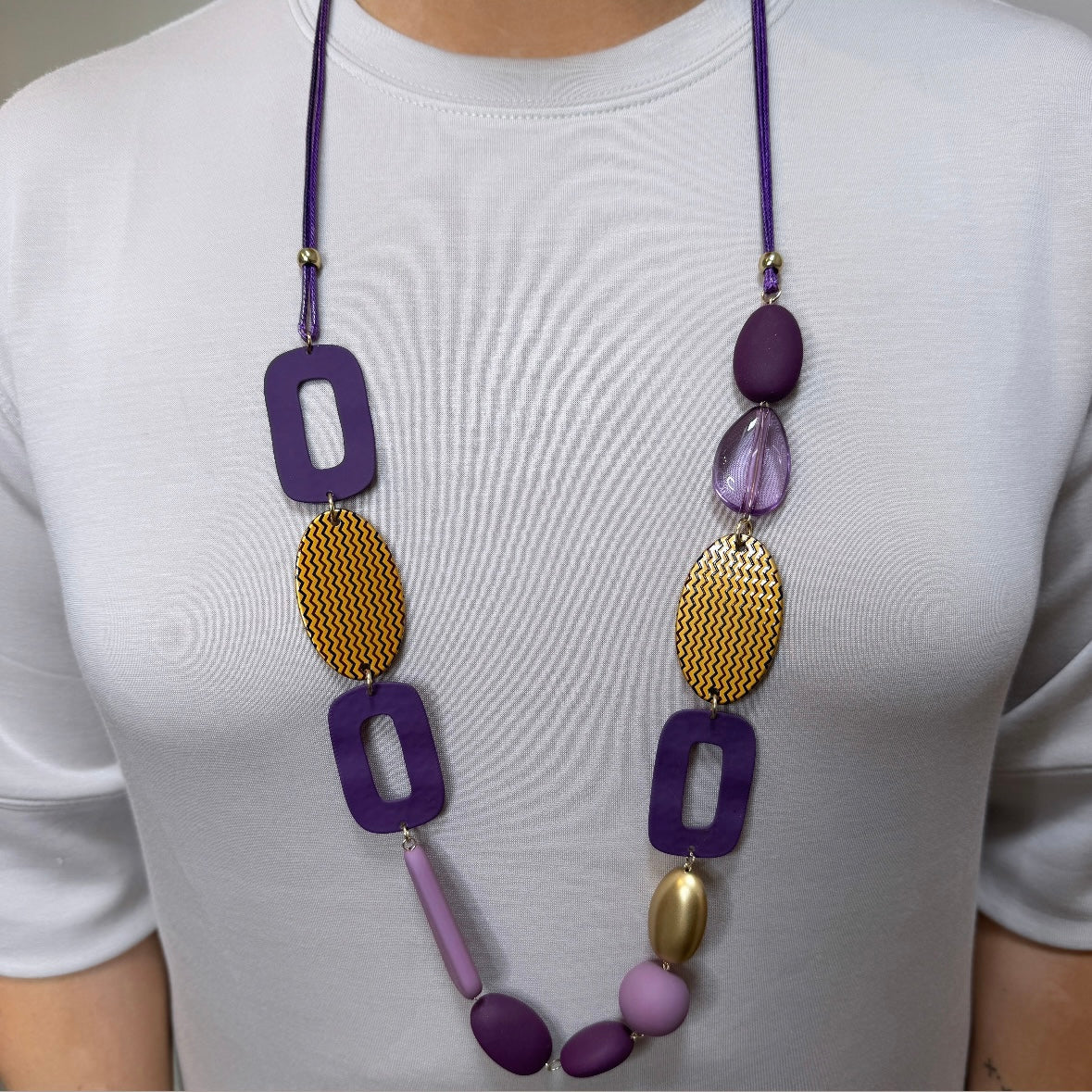 Rose Purple Rope Style Pendant