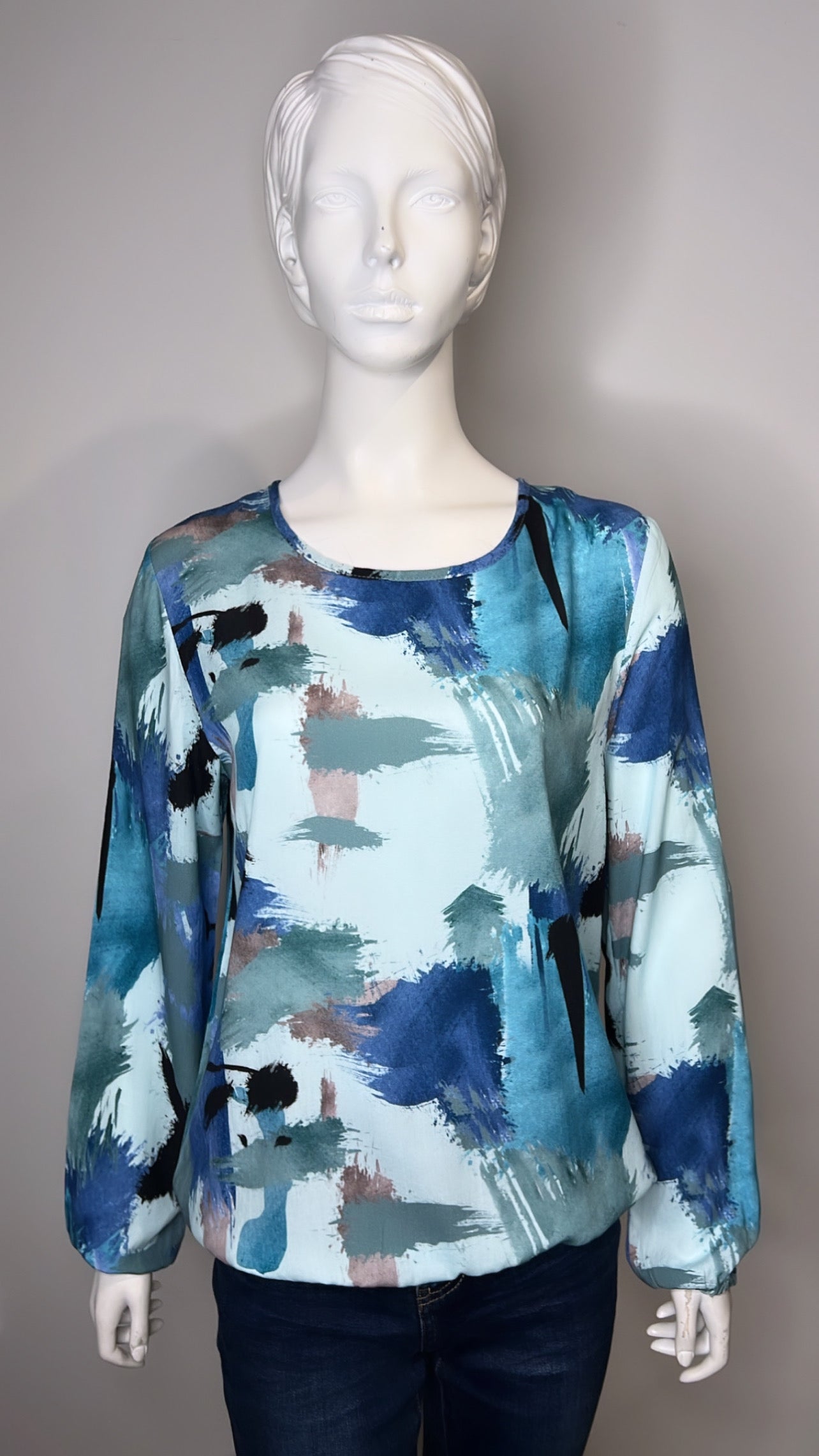 Angie Blue Aqua and Teal Blouse