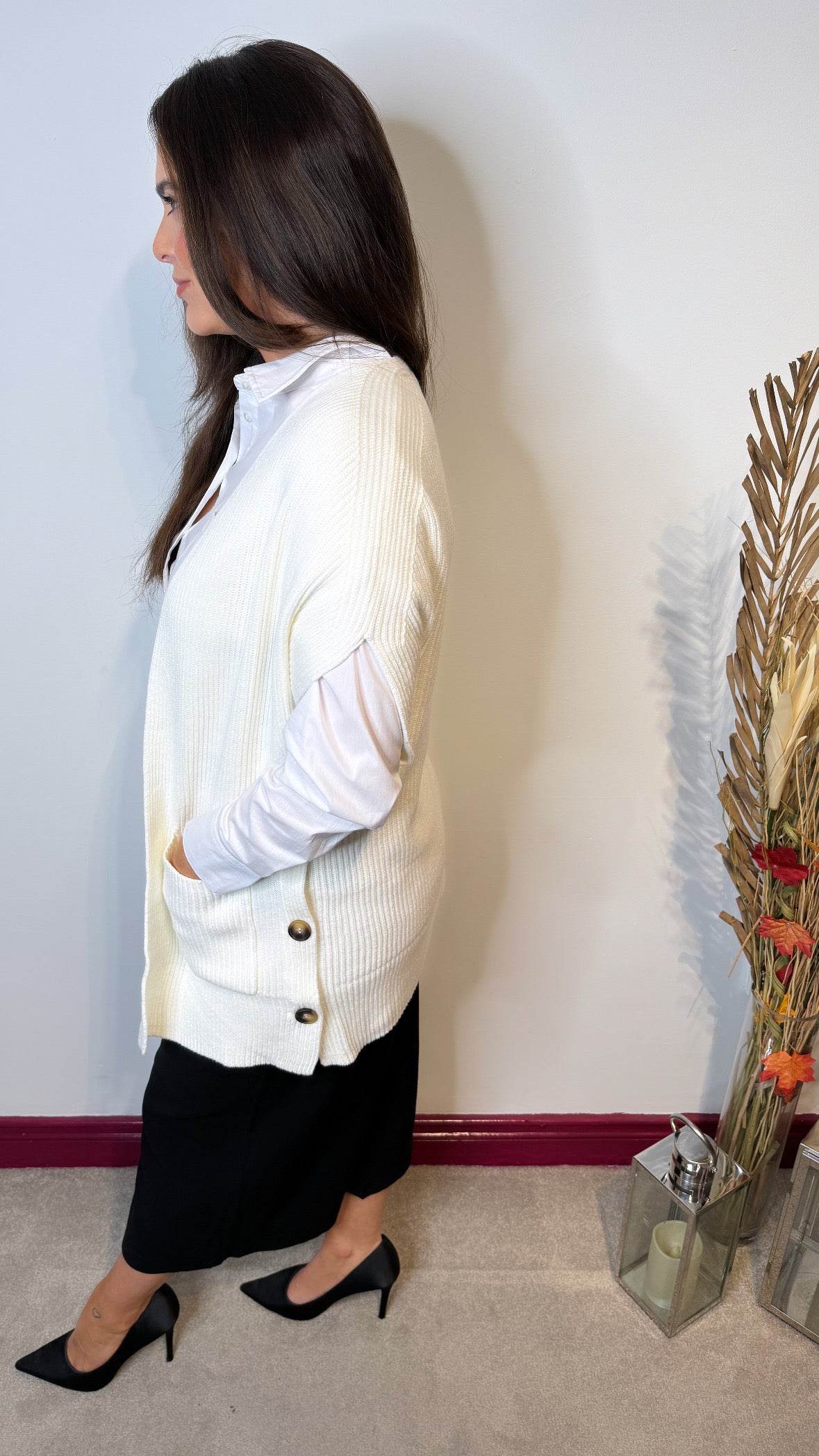 Sunday Cream Luxury Cardigan with Button Detail