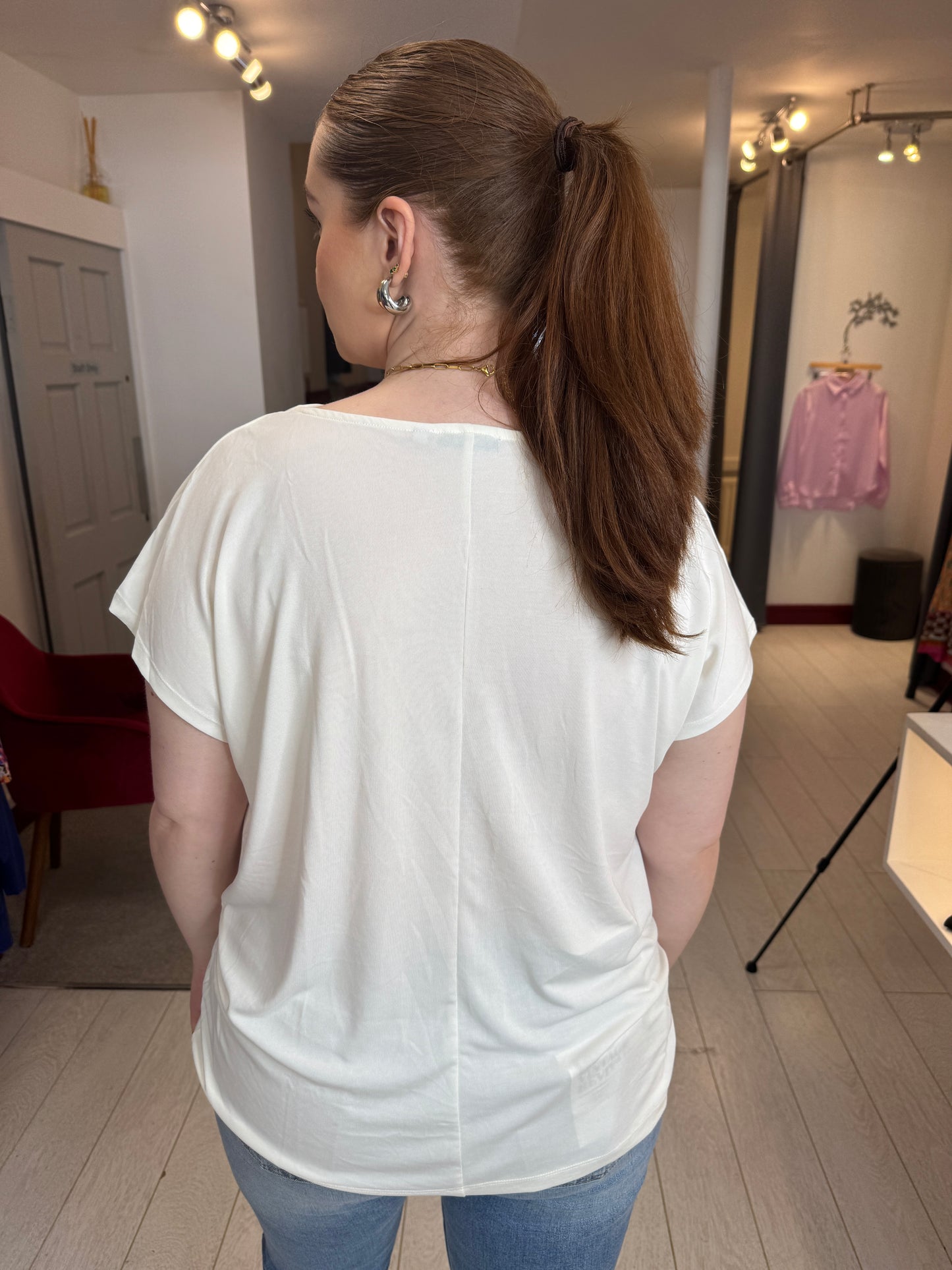 Delia Off White Cowl Neck Blouse