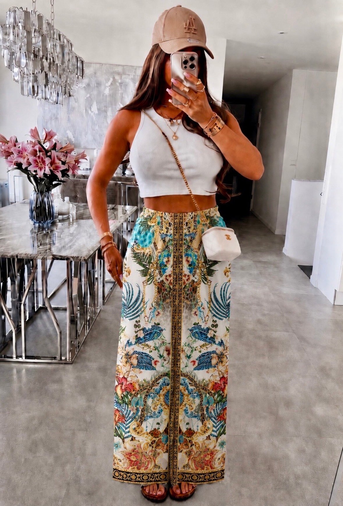 Arsala Coloured Print Trousers