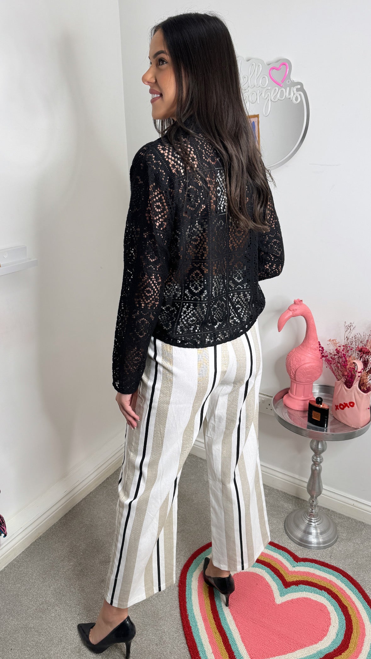 Ariella Black Crochet Shirt