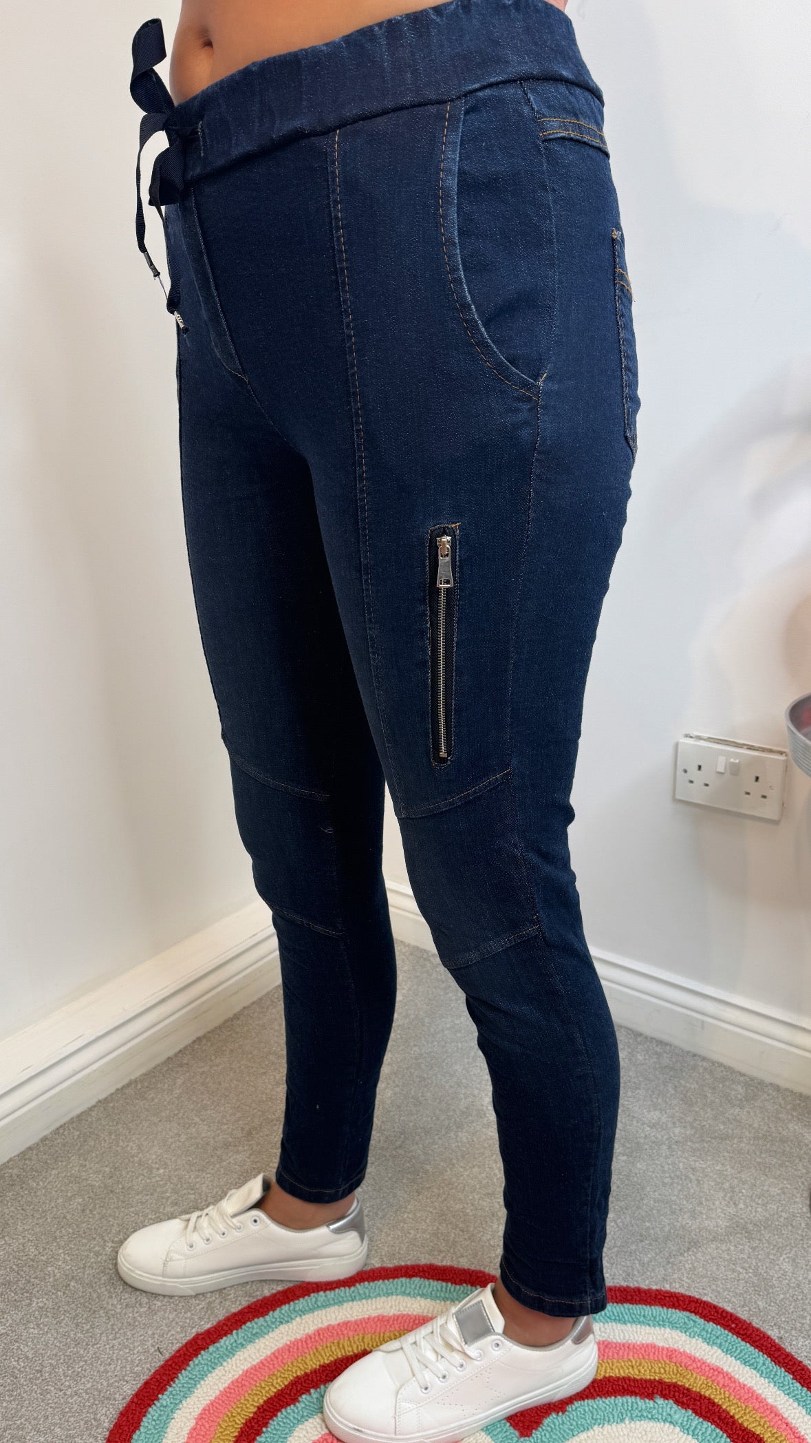 Sia Dark Denim Cargo Joggers