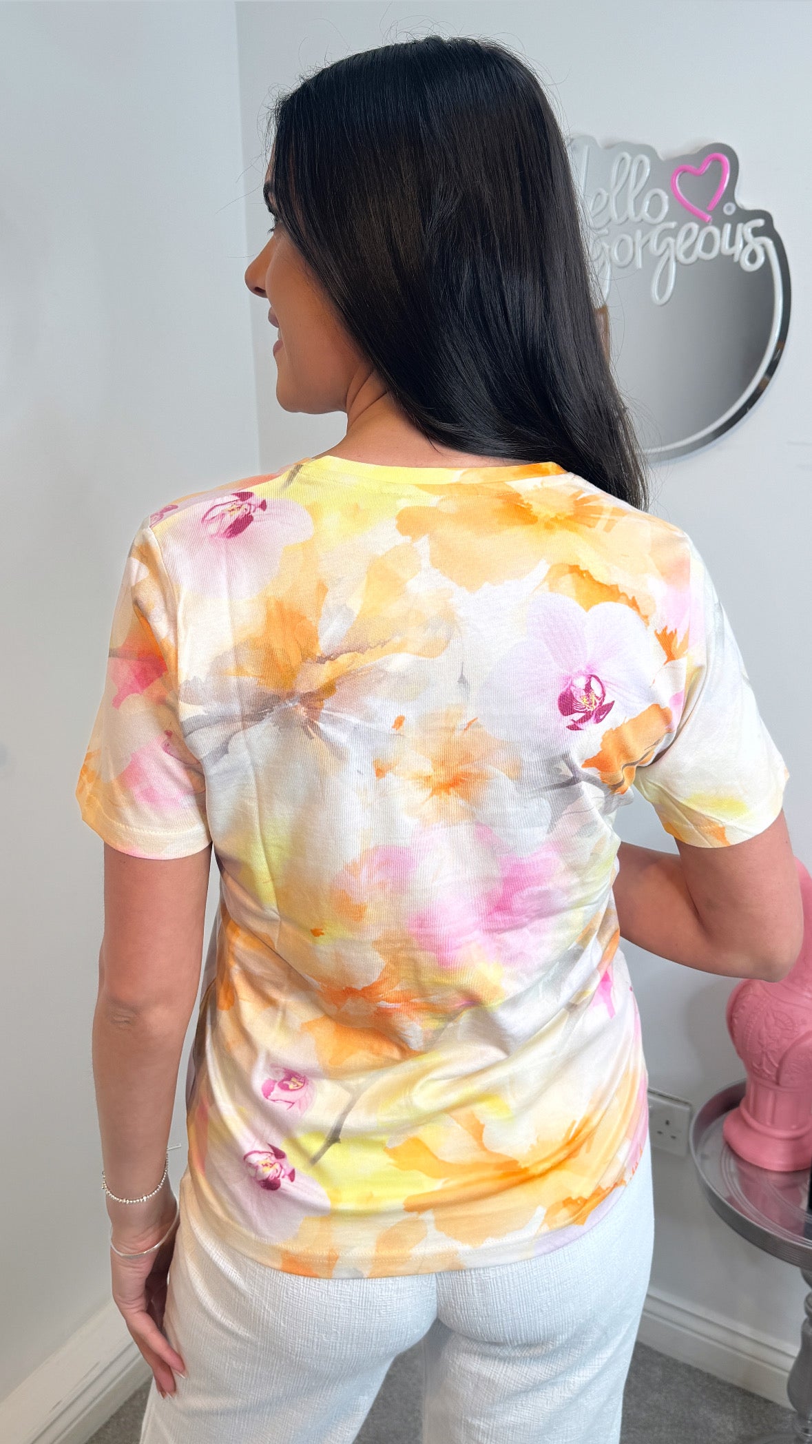 Sophia Pink & Orange Cotton T-Shirt