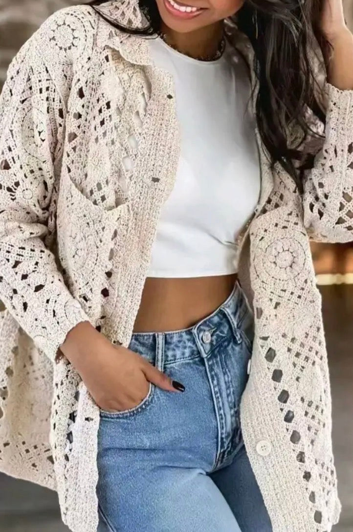 Marley Midi Crochet Cardigan