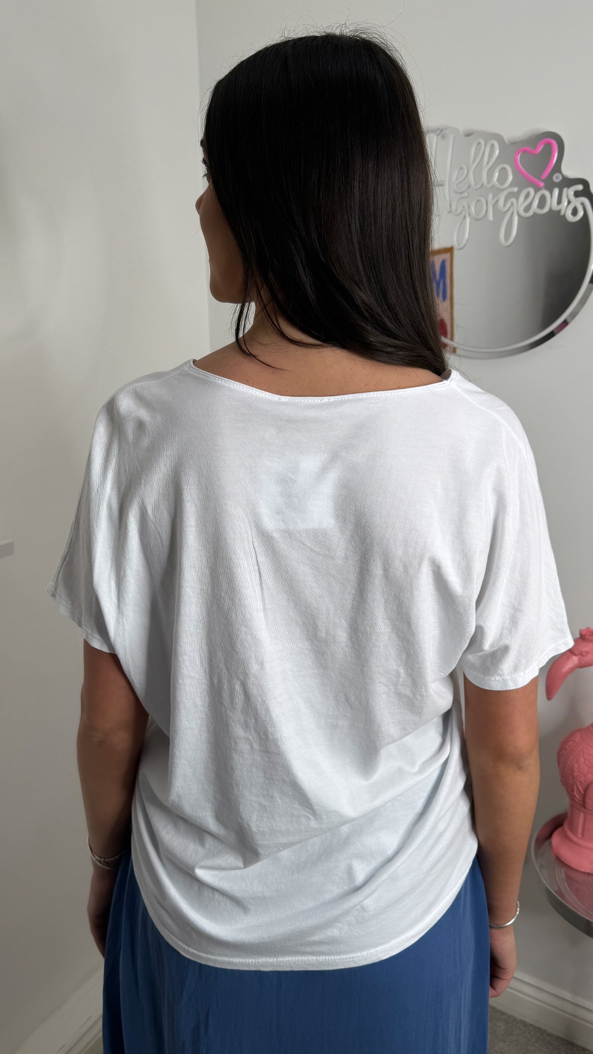 Carla V Neck "Trainer" T-Shirt Dark Blue