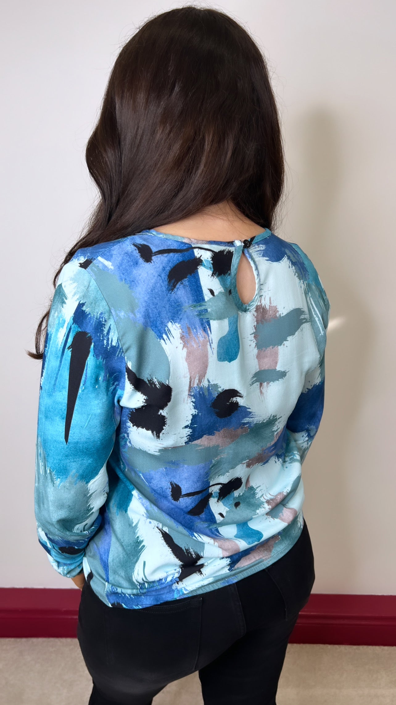 Angie Blue Aqua and Teal Blouse