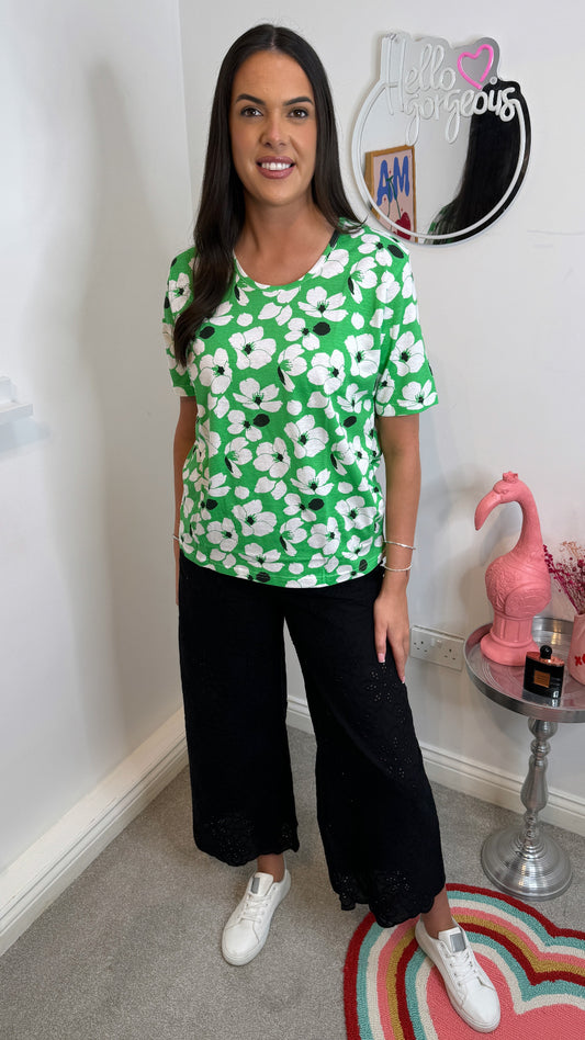Loretta Green Cotton T-Shirt