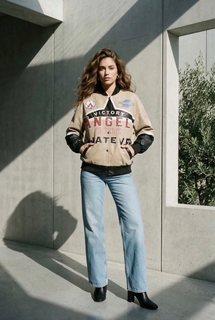 Beckie Leatherette Printed Bomber