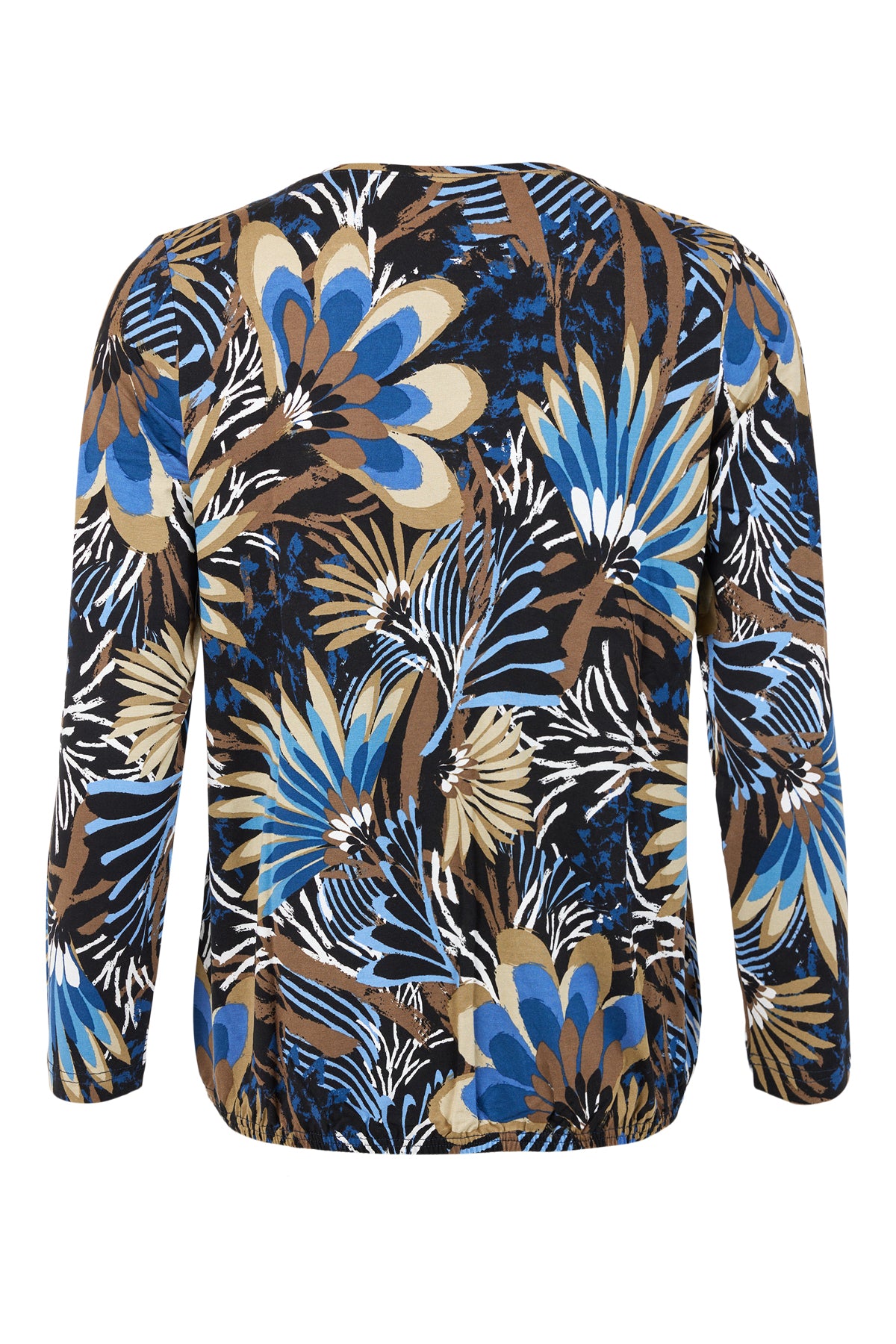 Sunday Black & Blue Floral Print Top