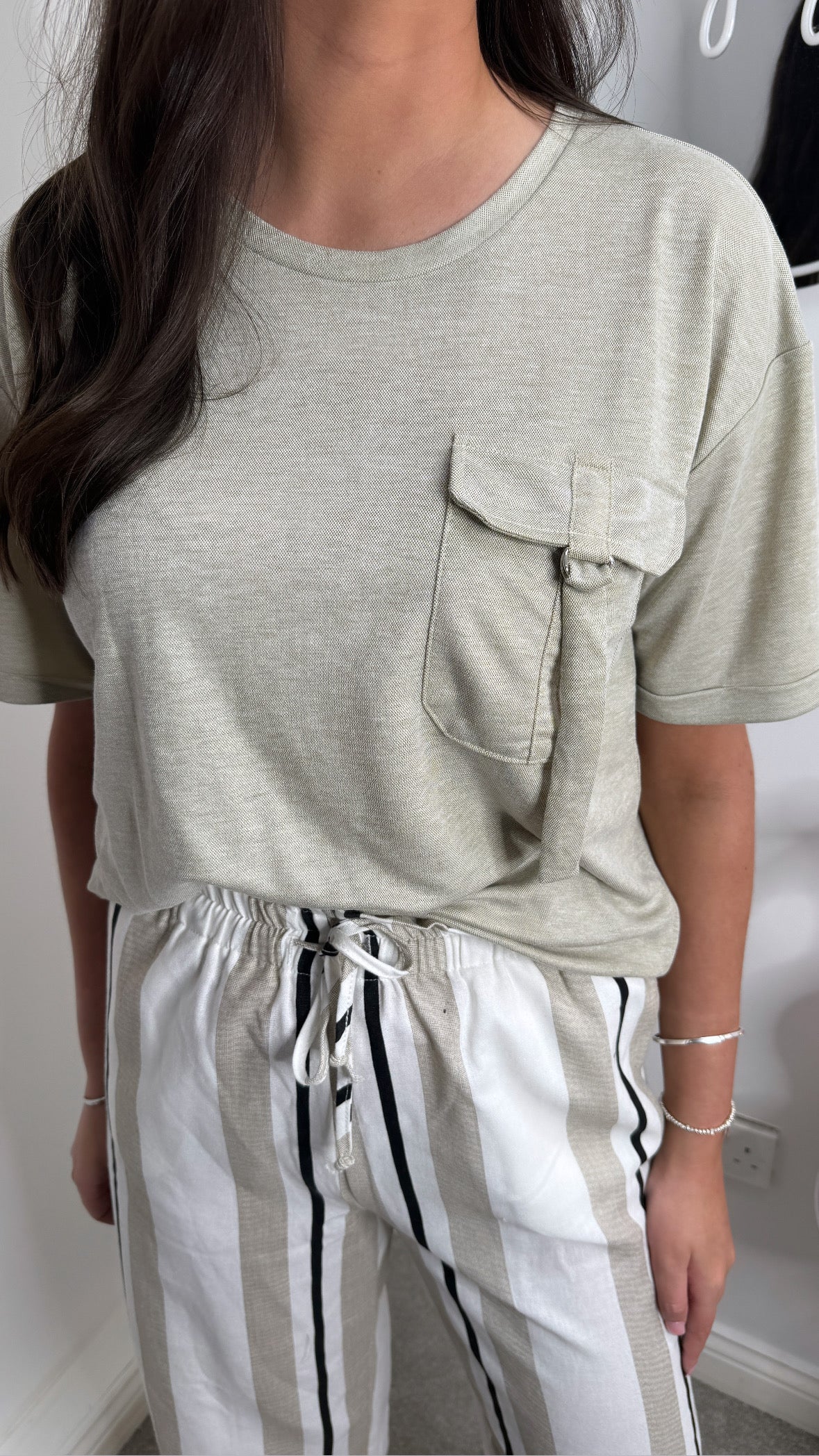 Amara Olive Pocket Detail T-Shirt