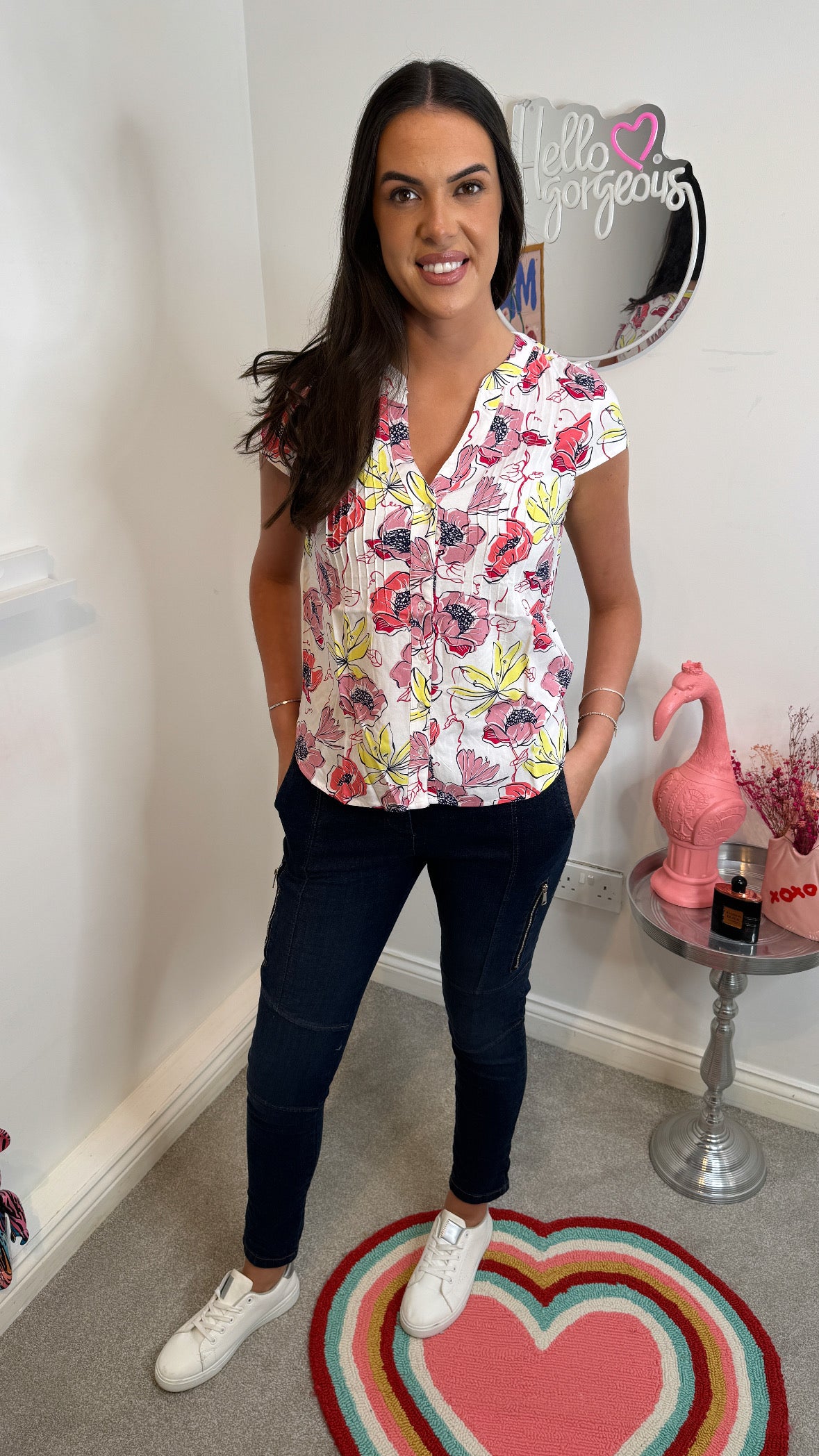 Ava Pleated Short Sleeve Blouse